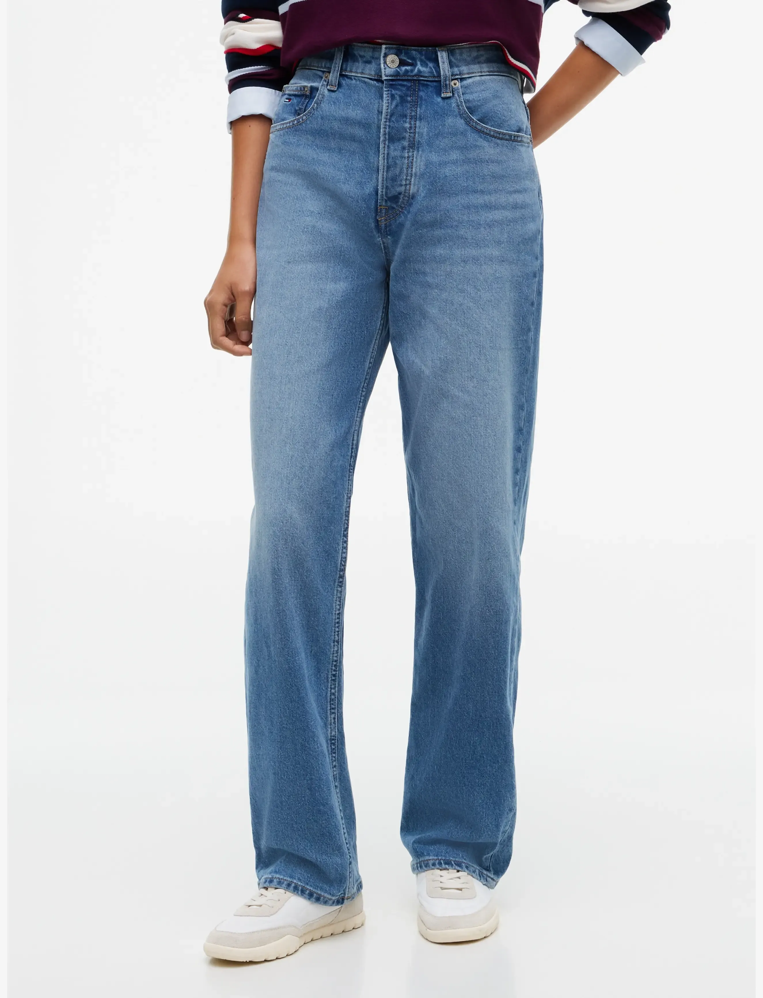 Tommy Jeans LAYLA HIGH RISE STRAIGHT BJA138 - Igapäevane stiil - DENIM MEDIUM / blue