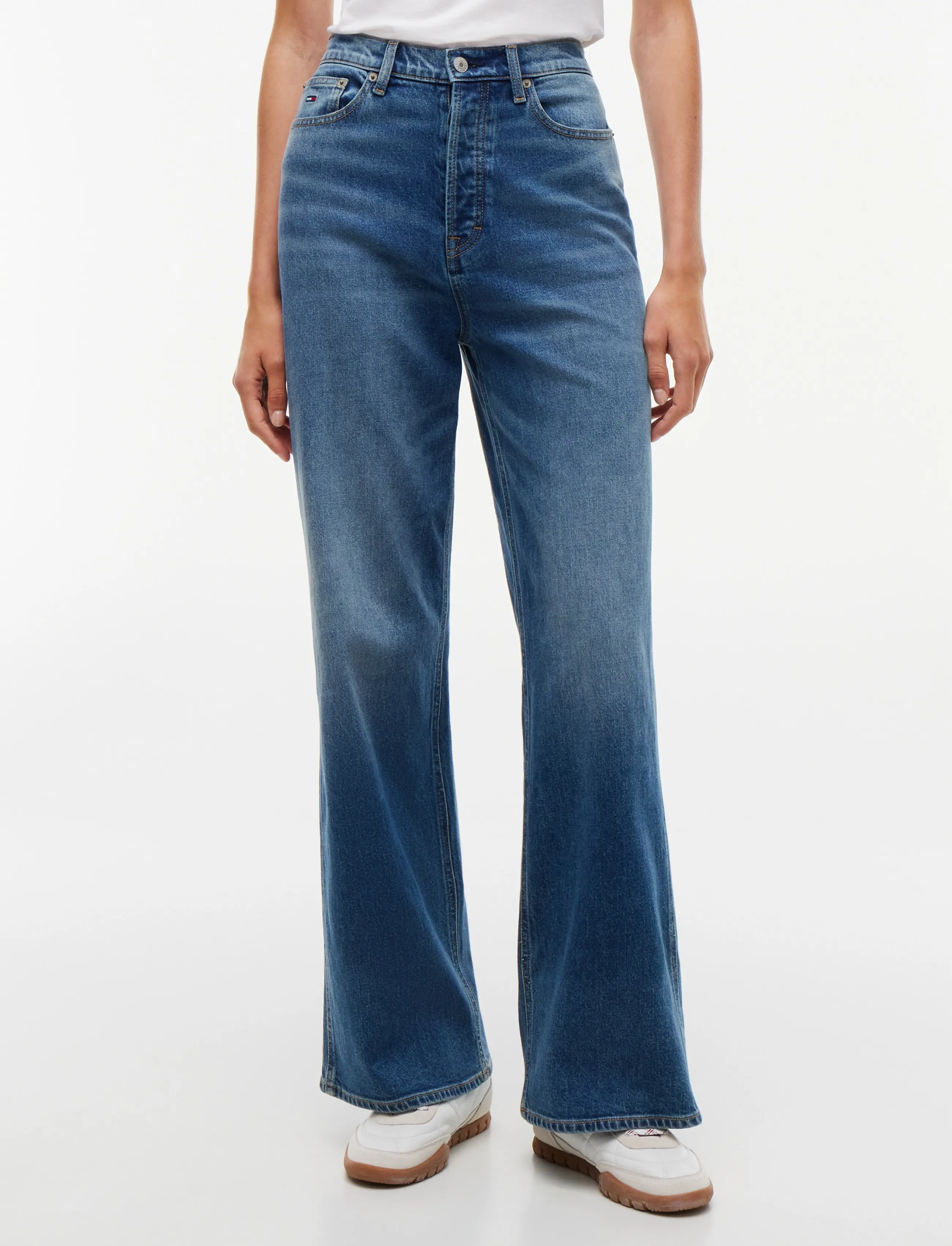 Tommy Jeans CLAIRE HIGH RISE WIDE BJA130 - Vida jeans - DENIM MEDIUM / blue