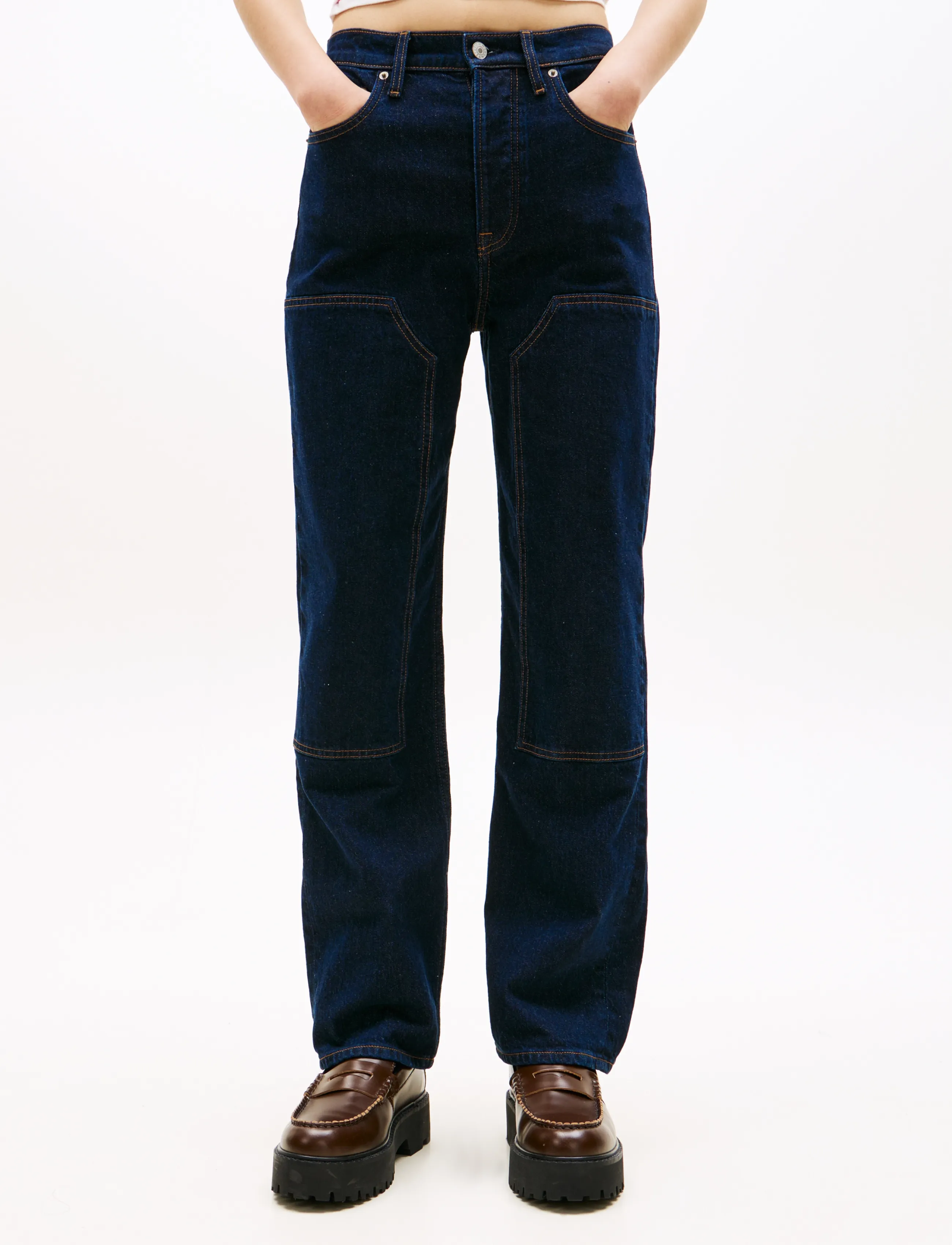 Tommy Jeans Layla High Rise Straight Bja150, 27 x 30, Navy, Jeans > Lige-Almindelige, Dame