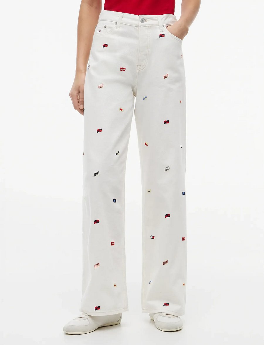 Tommy Jeans - CLAIRE HR WIDE CR CBF CJ6090 - laiad teksad - denim white 01 - 0