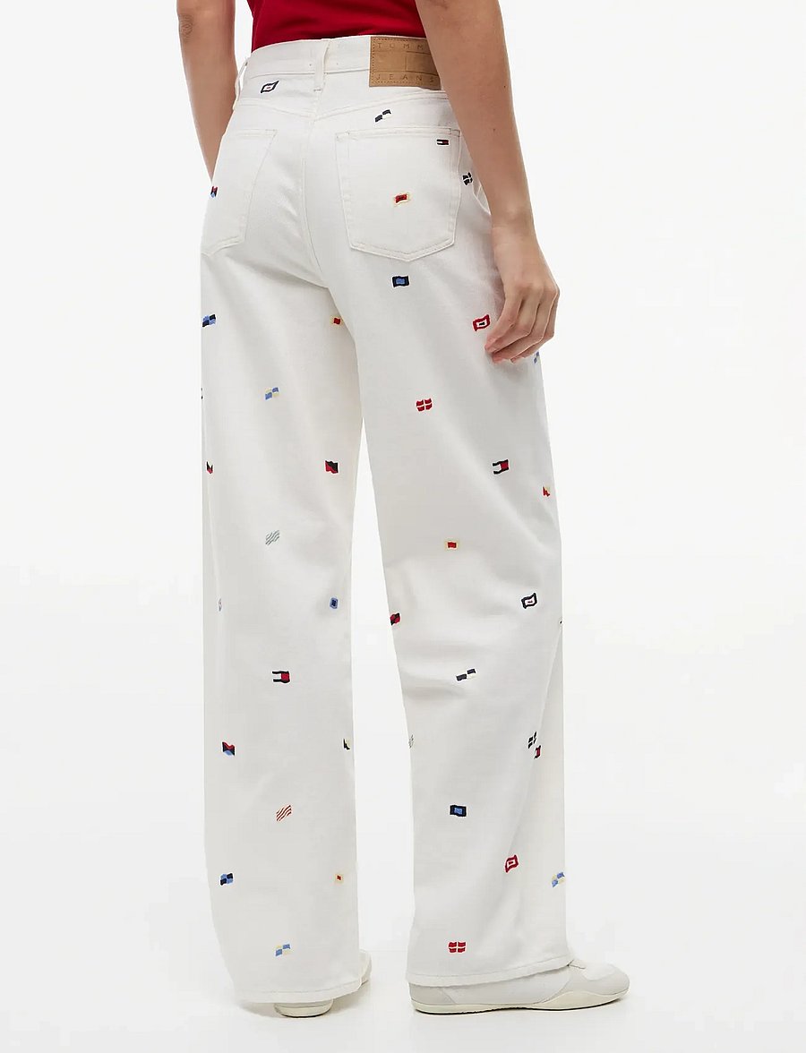 Tommy Jeans - CLAIRE HR WIDE CR CBF CJ6090 - laiad teksad - denim white 01 - 2