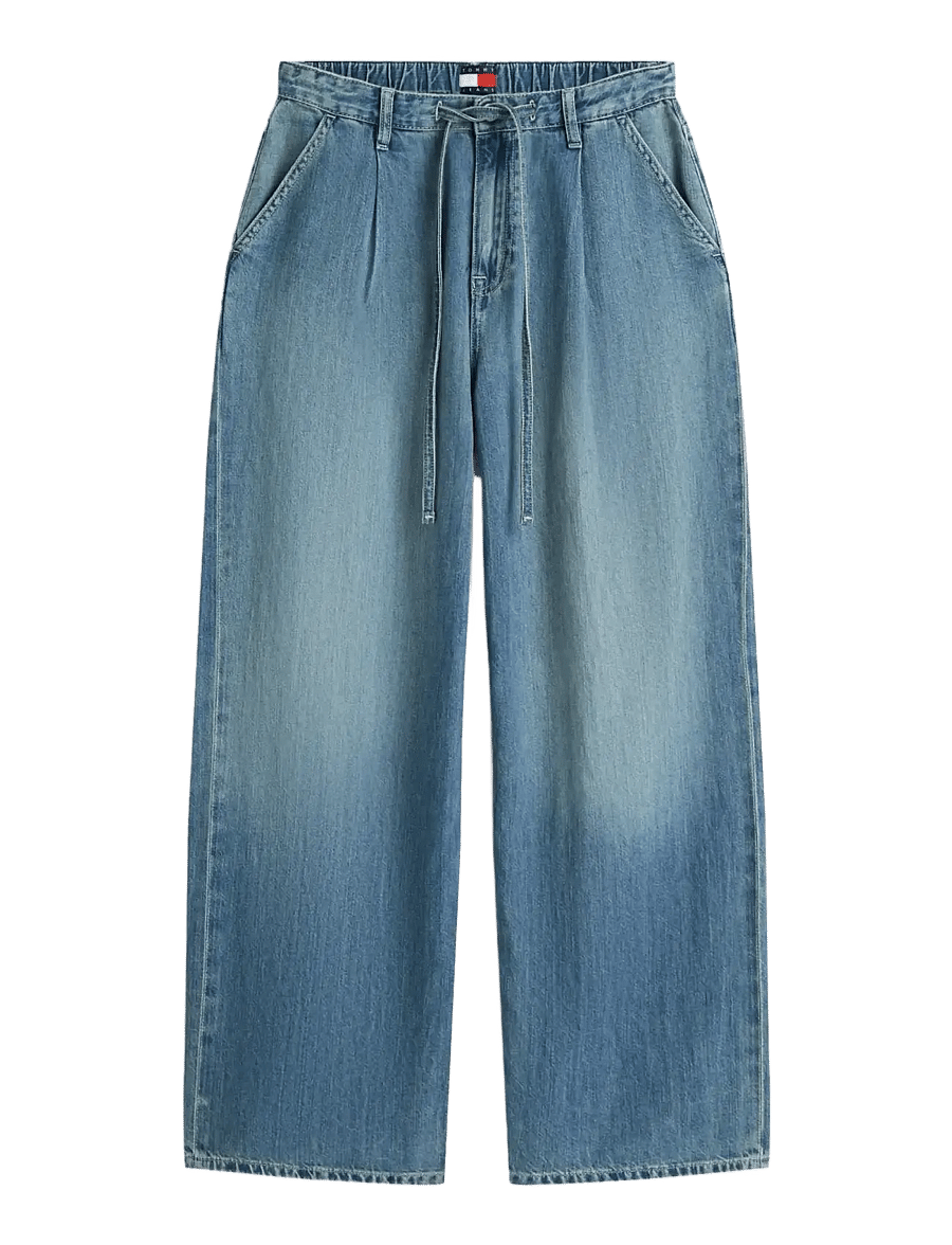 Tommy Jeans - CHARLIE MR LOOSE WD TIE CJ6039 - hosen mit weitem bein - denim medium - 1