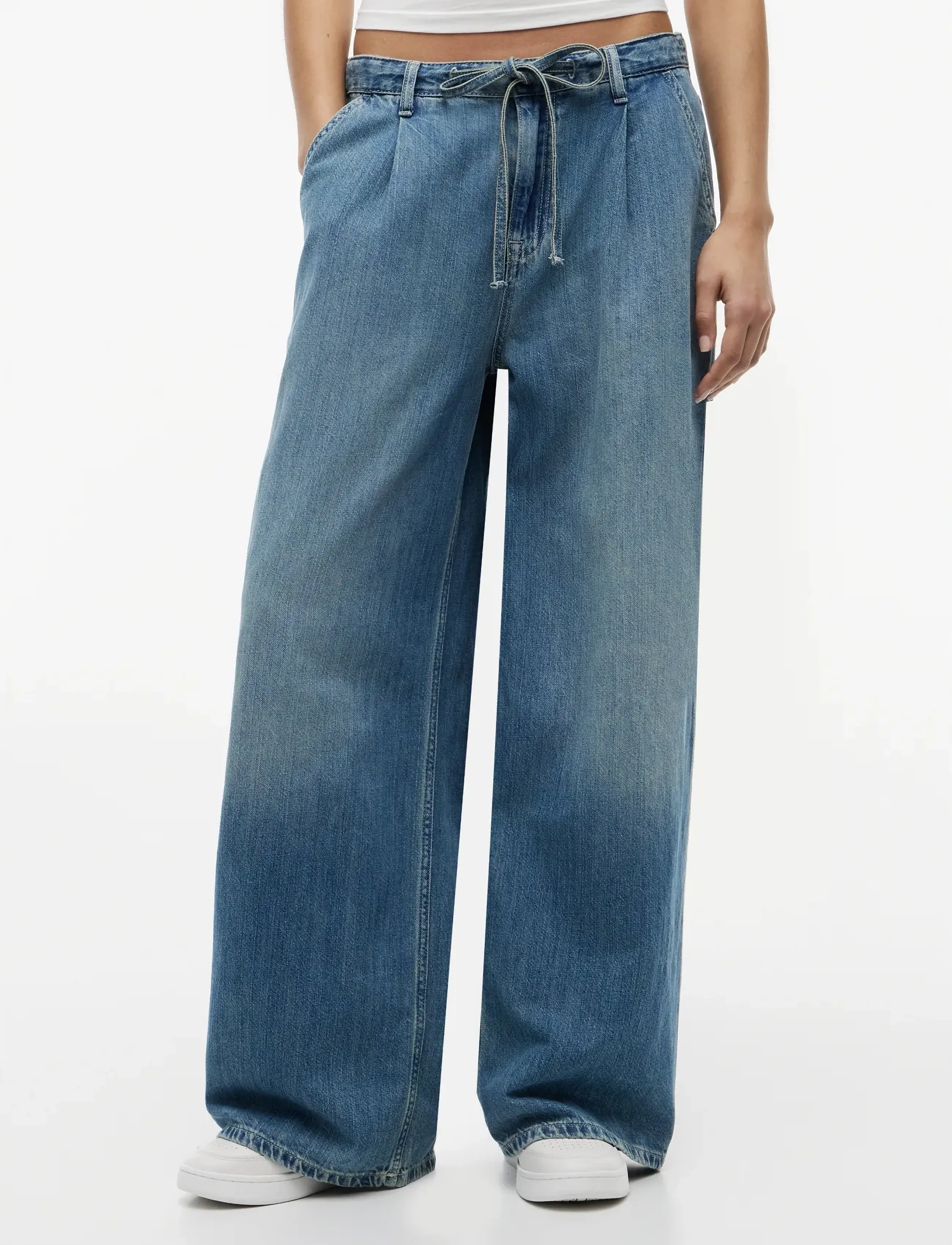 Tommy Jeans CHARLIE MR LOOSE WD TIE CJ6039 - Clothing - DENIM MEDIUM / blue