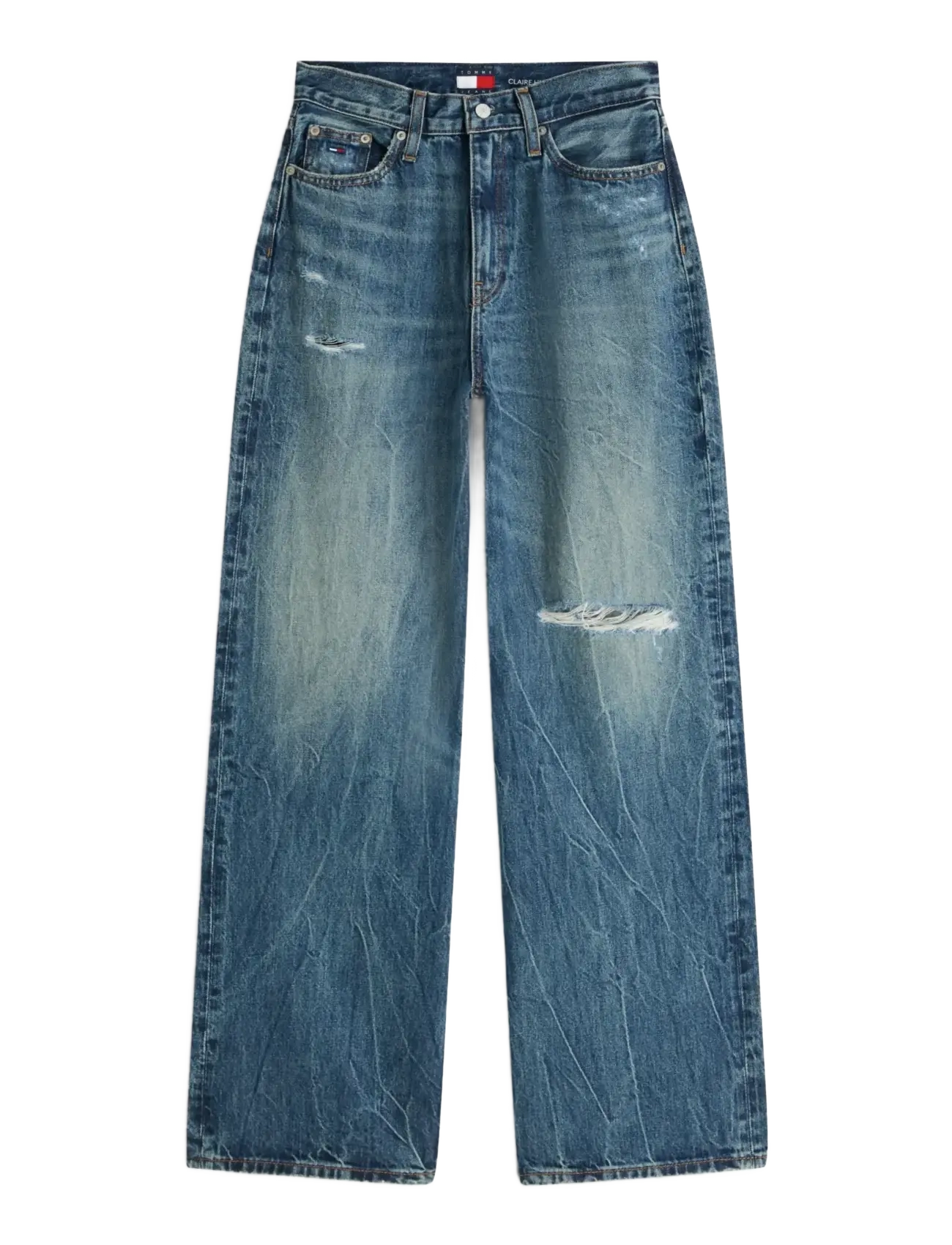 Tommy Jeans - CLAIRE HR WIDE CJ2031 - hosen mit weitem bein - denim dark - 1