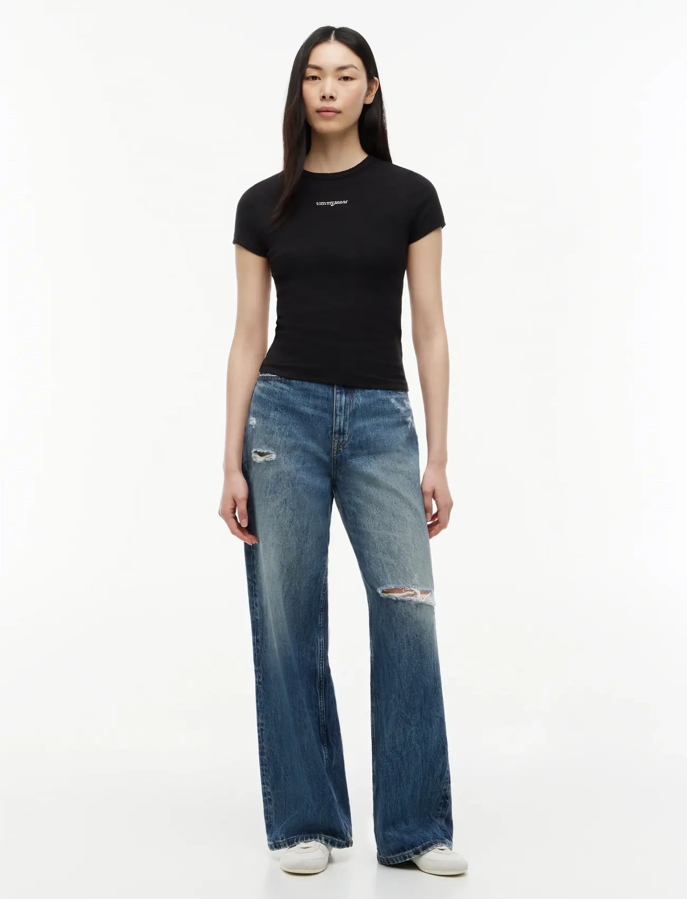 Tommy Jeans - CLAIRE HR WIDE CJ2031 - víðar gallabuxur - denim dark - 3