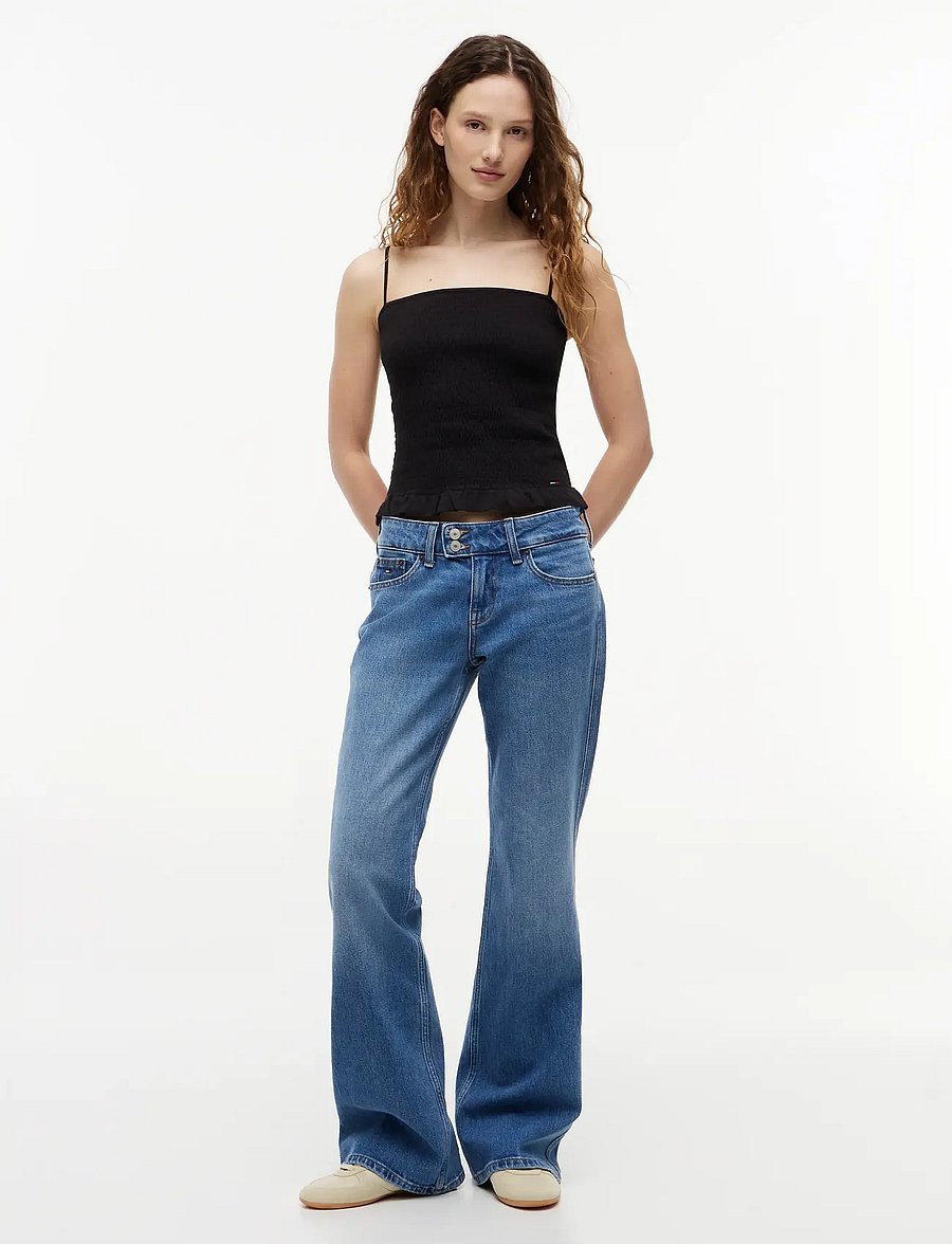 Tommy Jeans - TJW SLIM SMOCK STRAPPY TOP - Ärmellose tops - black - 4
