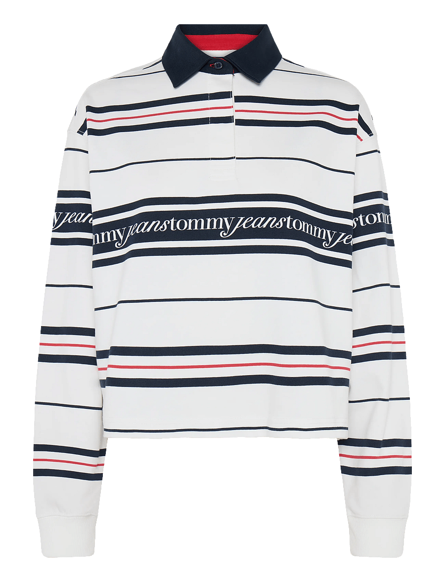 Tommy Jeans - TJW RLX SCRIPT RUGBY - langærmede toppe - ecru - 0
