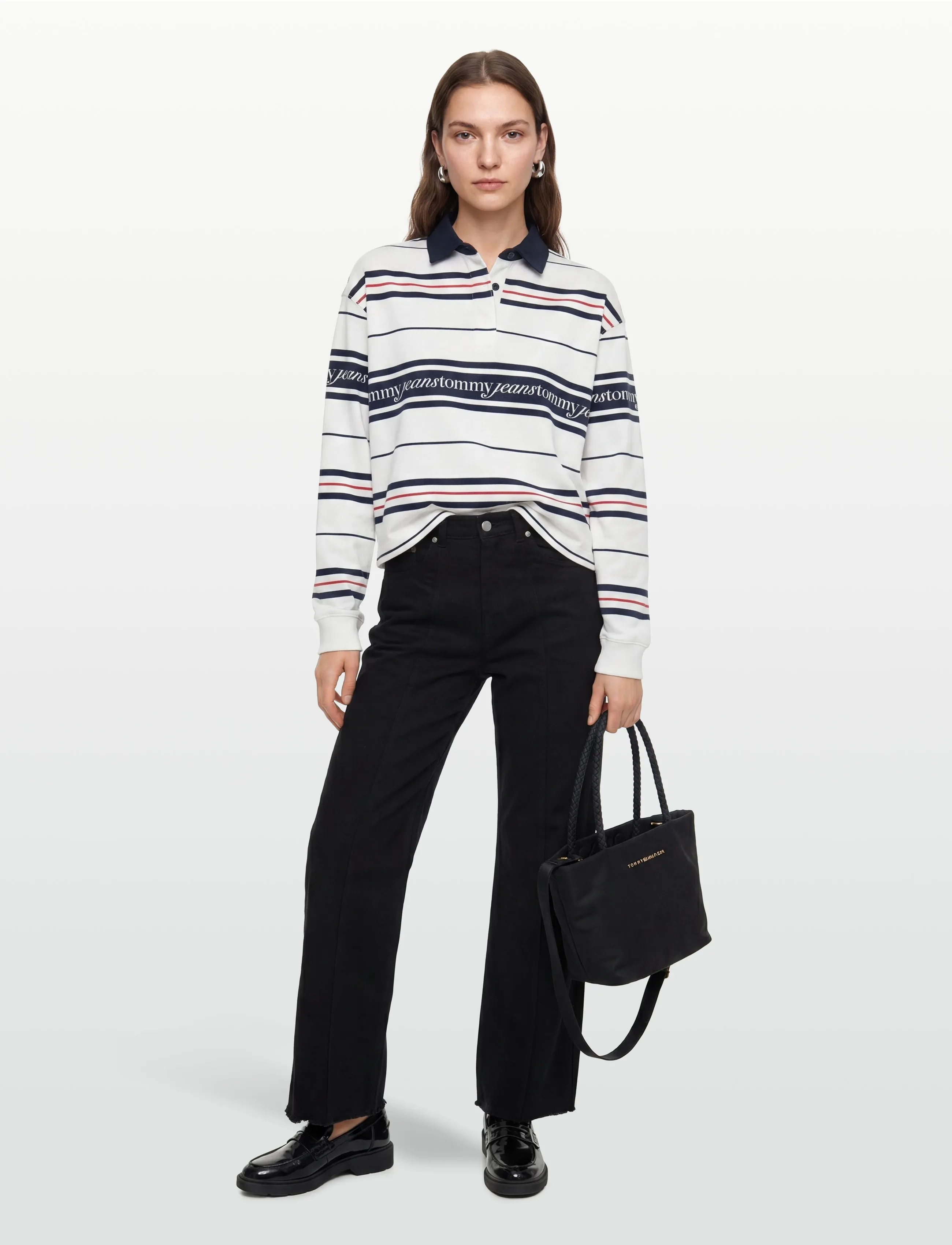 Tommy Jeans TJW RLX SCRIPT RUGBY - Langärmlige Tops - ECRU / cream