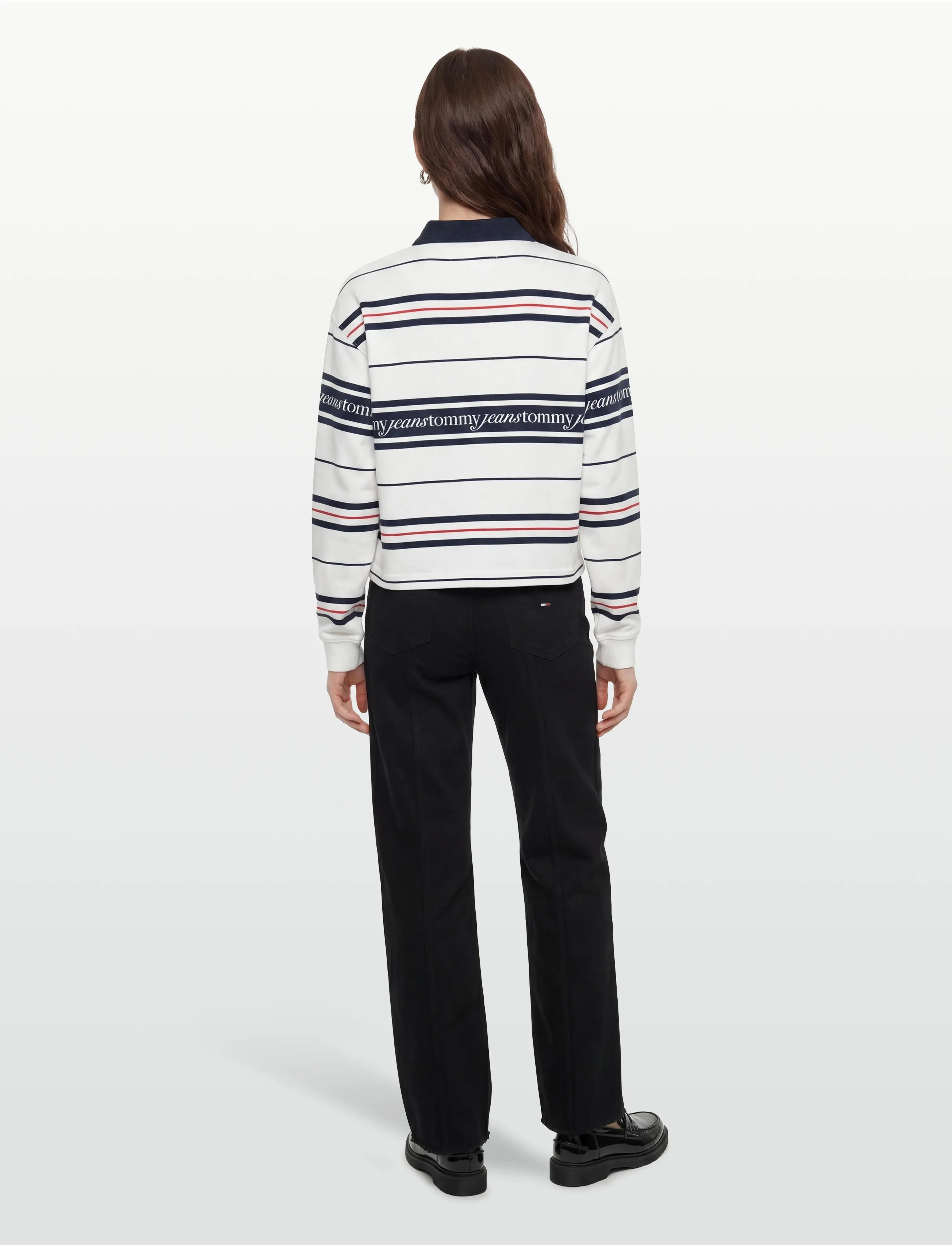 Tommy Jeans - TJW RLX SCRIPT RUGBY - topi ar garām piedurknēm - ecru - 4