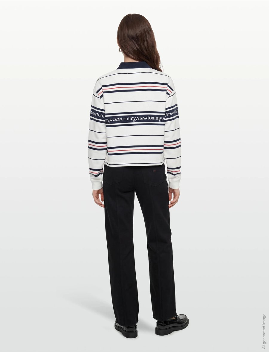 Tommy Jeans - TJW RLX SCRIPT RUGBY - palaidinukės ilgomis rankovėmis - ecru - 4