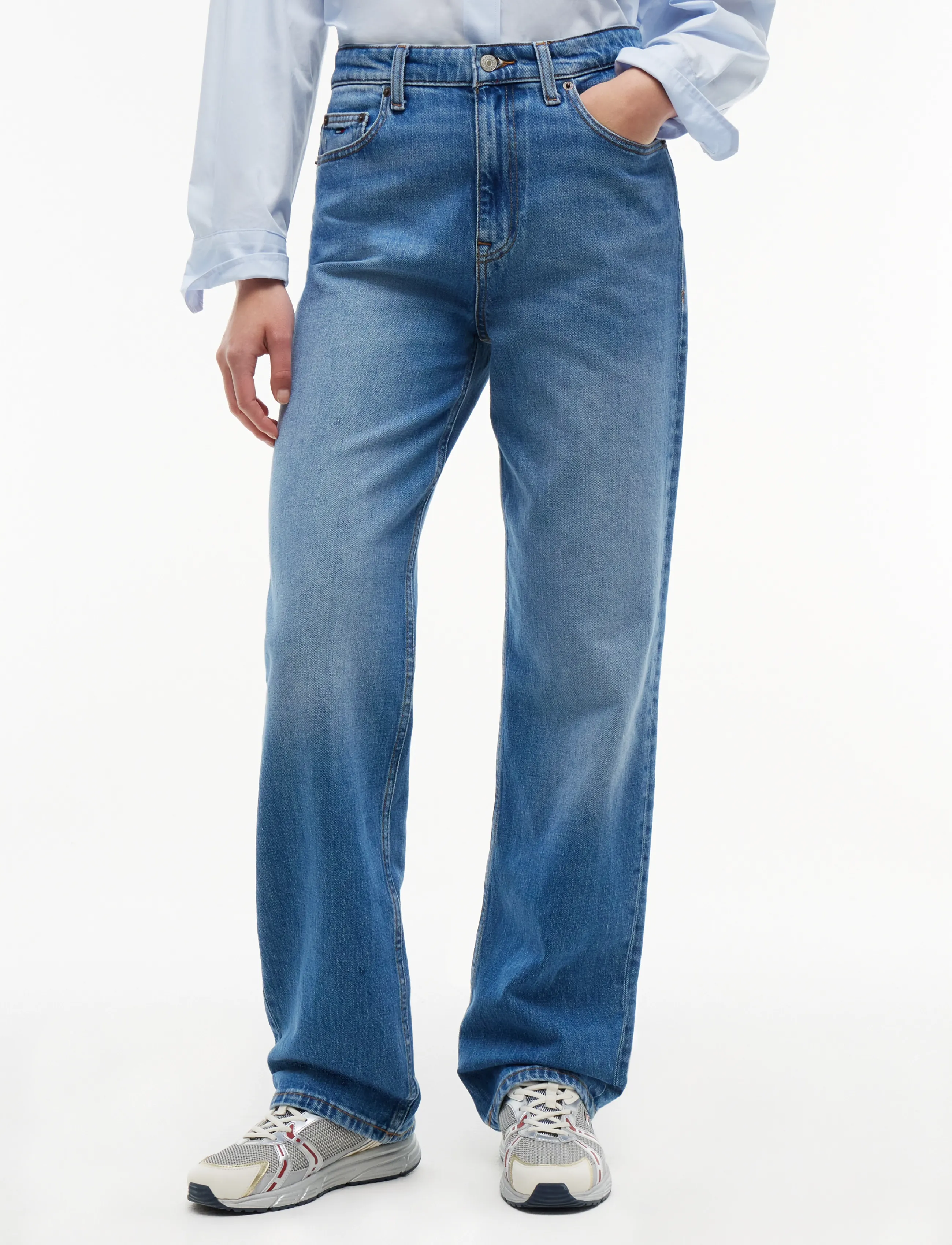 Tommy Jeans LAYLA HIGH RISE STRAIGHT BJ0133 - Sirged teksad - DENIM MEDIUM / blue