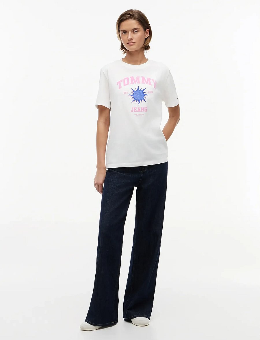 Tommy Jeans - TJW RLX NOVELTY TEE - t-shirts - ecru - 4