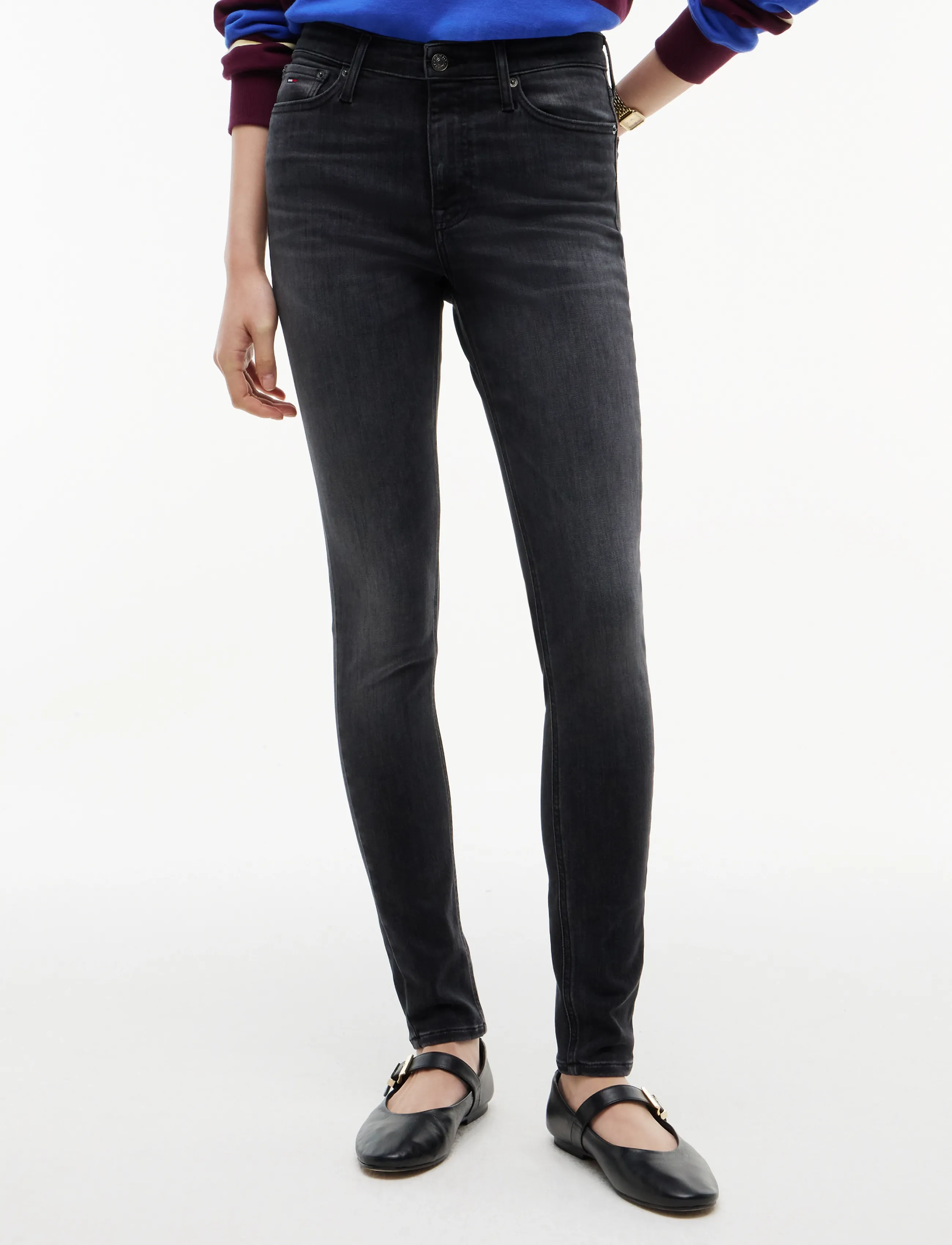 Tommy Jeans NORA MID RISE SKINNY DJ1283 - Tommy Hilfiger - DENIM BLACK / black