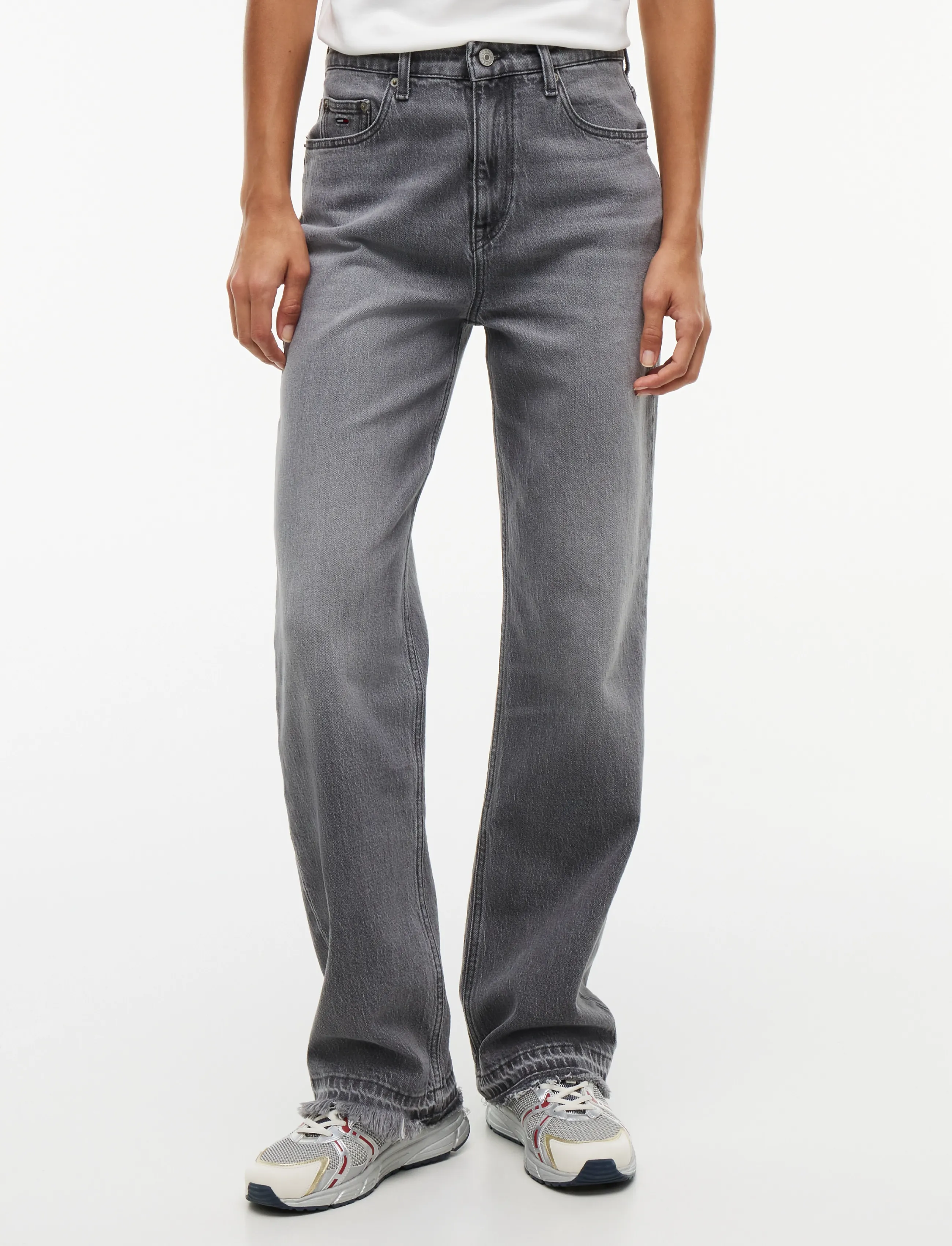 Tommy Jeans LAYLA HIGH RISE STRAIGHT DJ0177 - Tøj - DENIM GREY 01 / grey