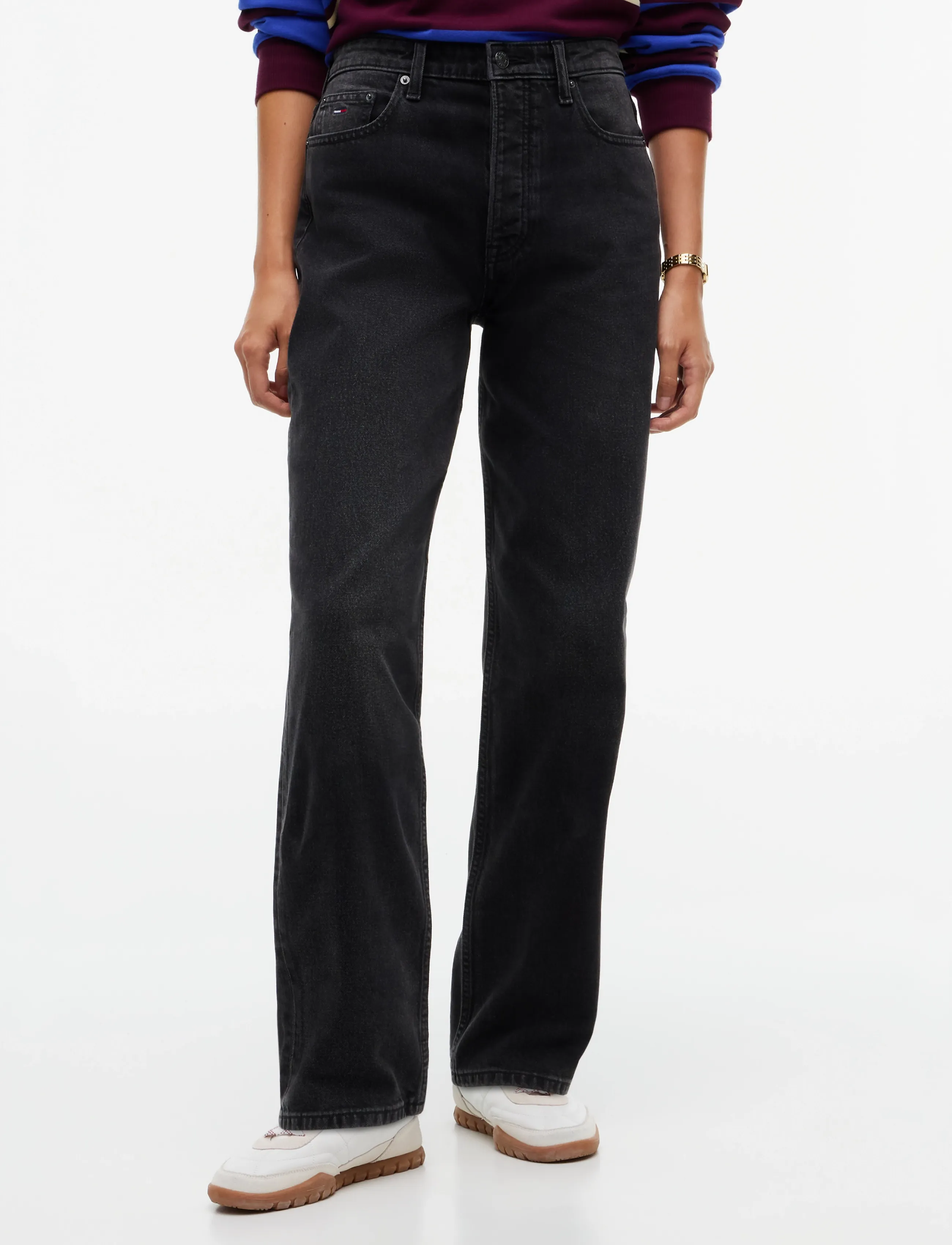 Tommy Jeans LAYLA HIGH RISE STRAIGHT DJA180 - Igapäevane stiil - DENIM BLACK / black