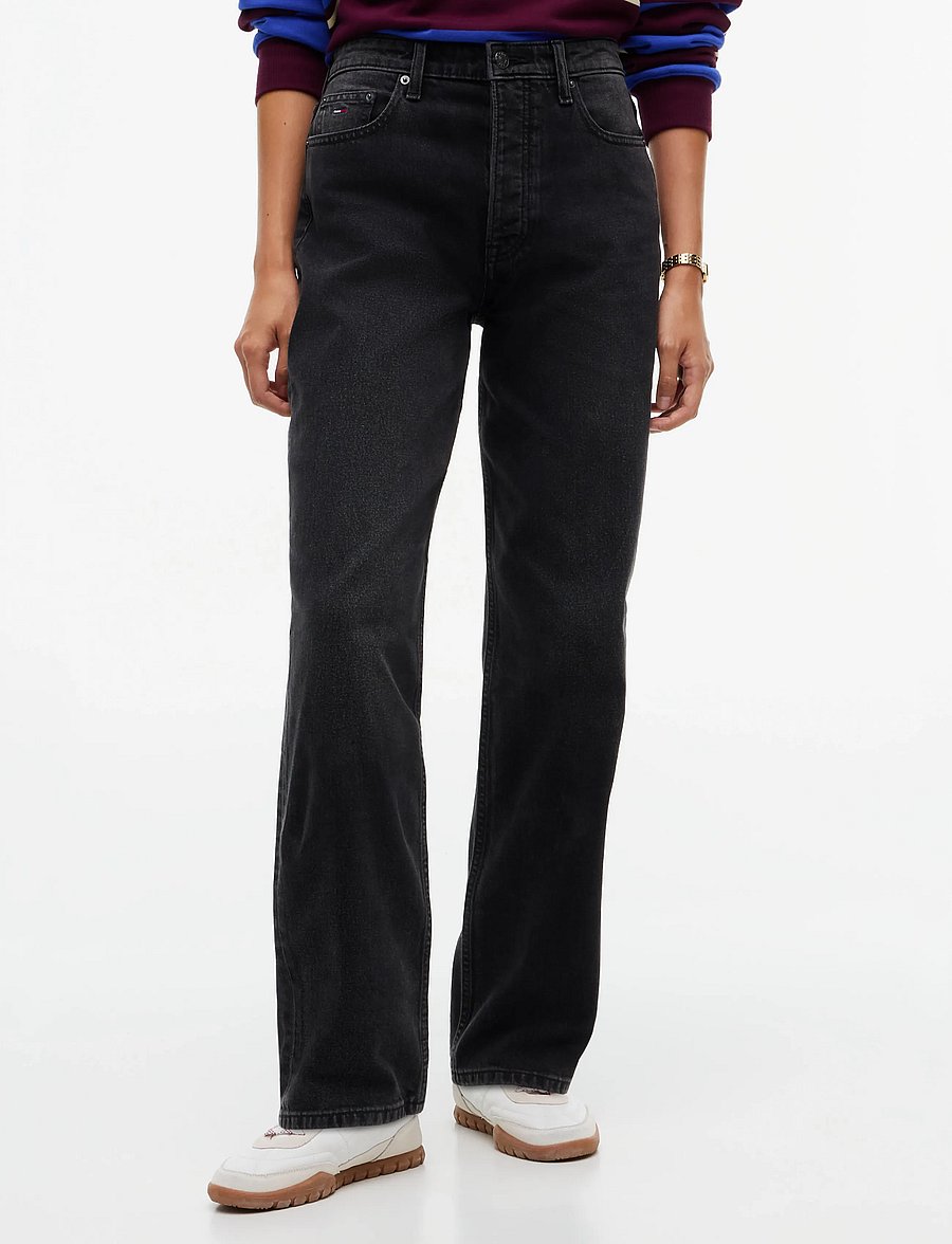 Tommy Jeans - LAYLA HIGH RISE STRAIGHT DJA180 - regular jeans - denim black - 0
