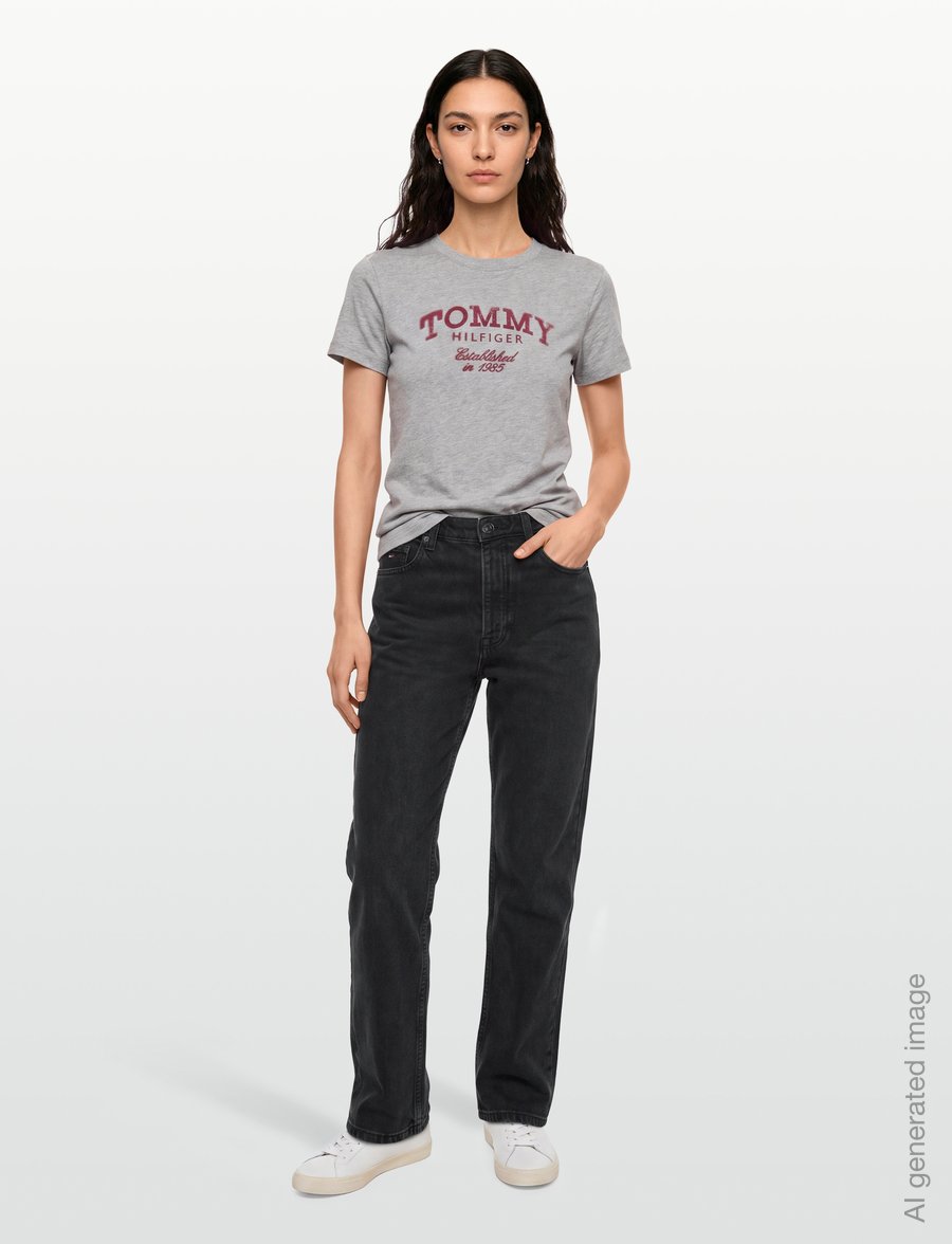 Tommy Jeans - LAYLA HIGH RISE STRAIGHT DJA180 - tiesaus kirpimo džinsai - denim black - 0