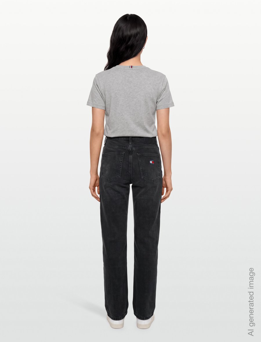 Tommy Jeans - LAYLA HIGH RISE STRAIGHT DJA180 - tiesaus kirpimo džinsai - denim black - 4