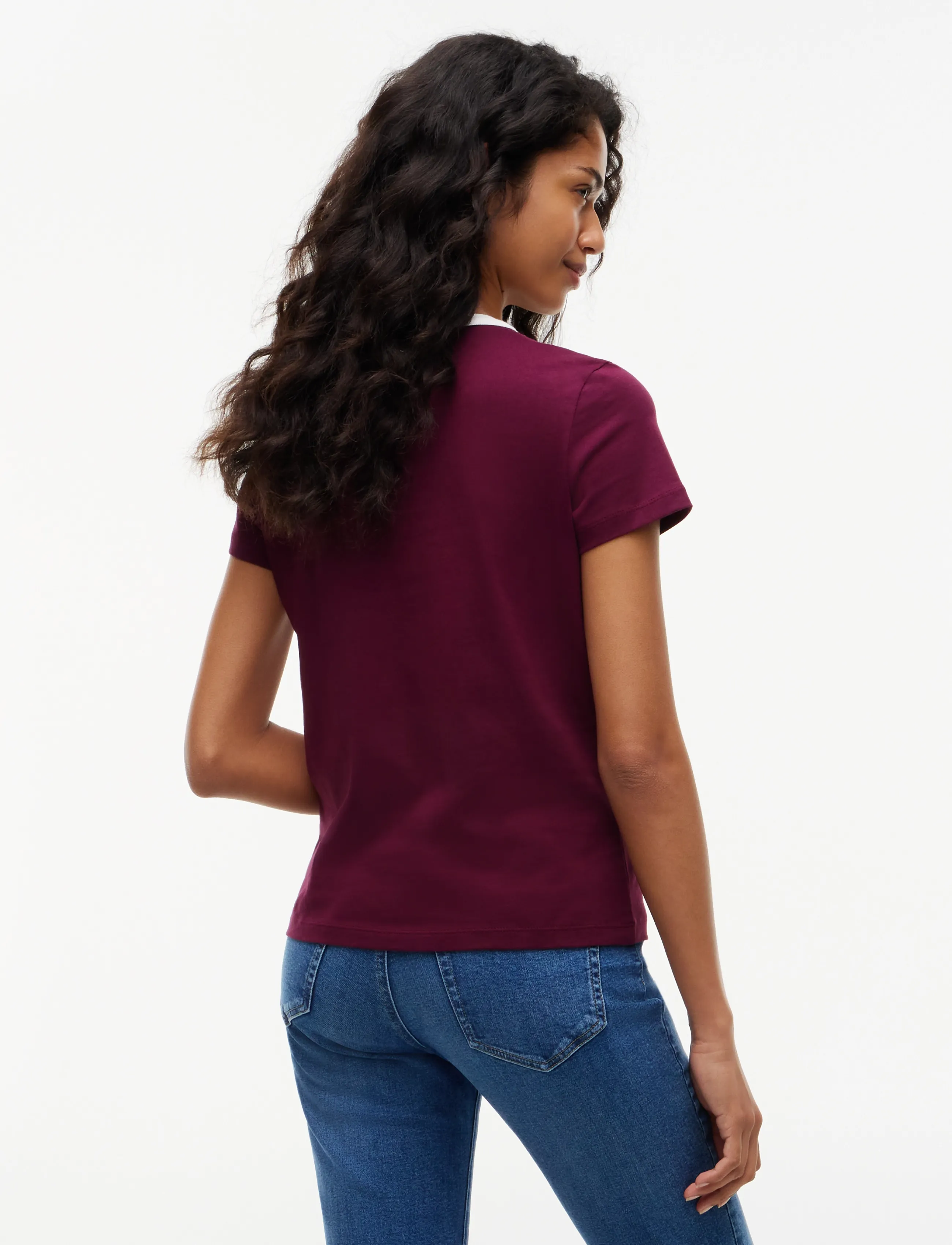 Tommy Jeans - TJW REG NOLVETY RINGER - calypso berry - 2