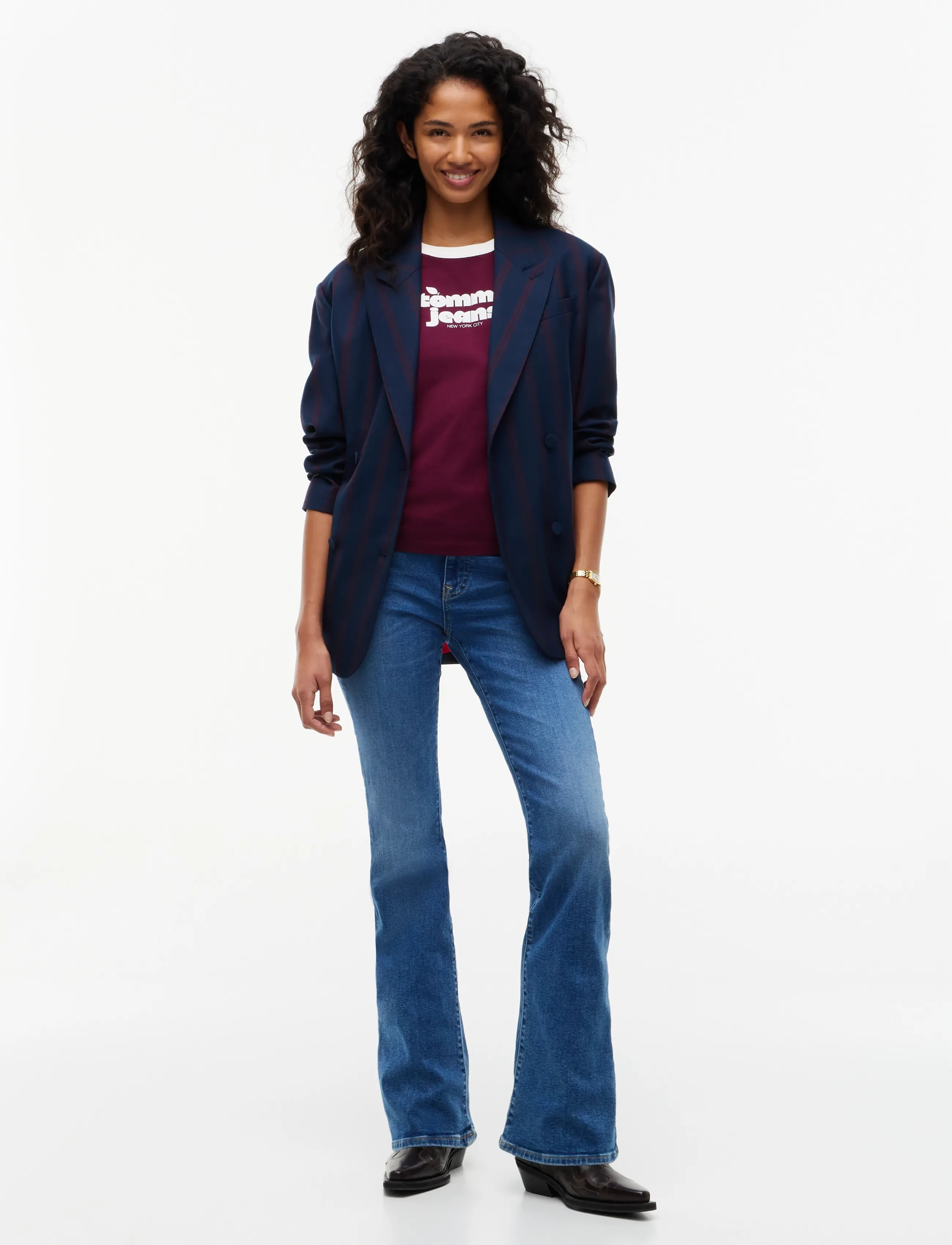 Tommy Jeans - TJW REG NOLVETY RINGER - calypso berry - 4