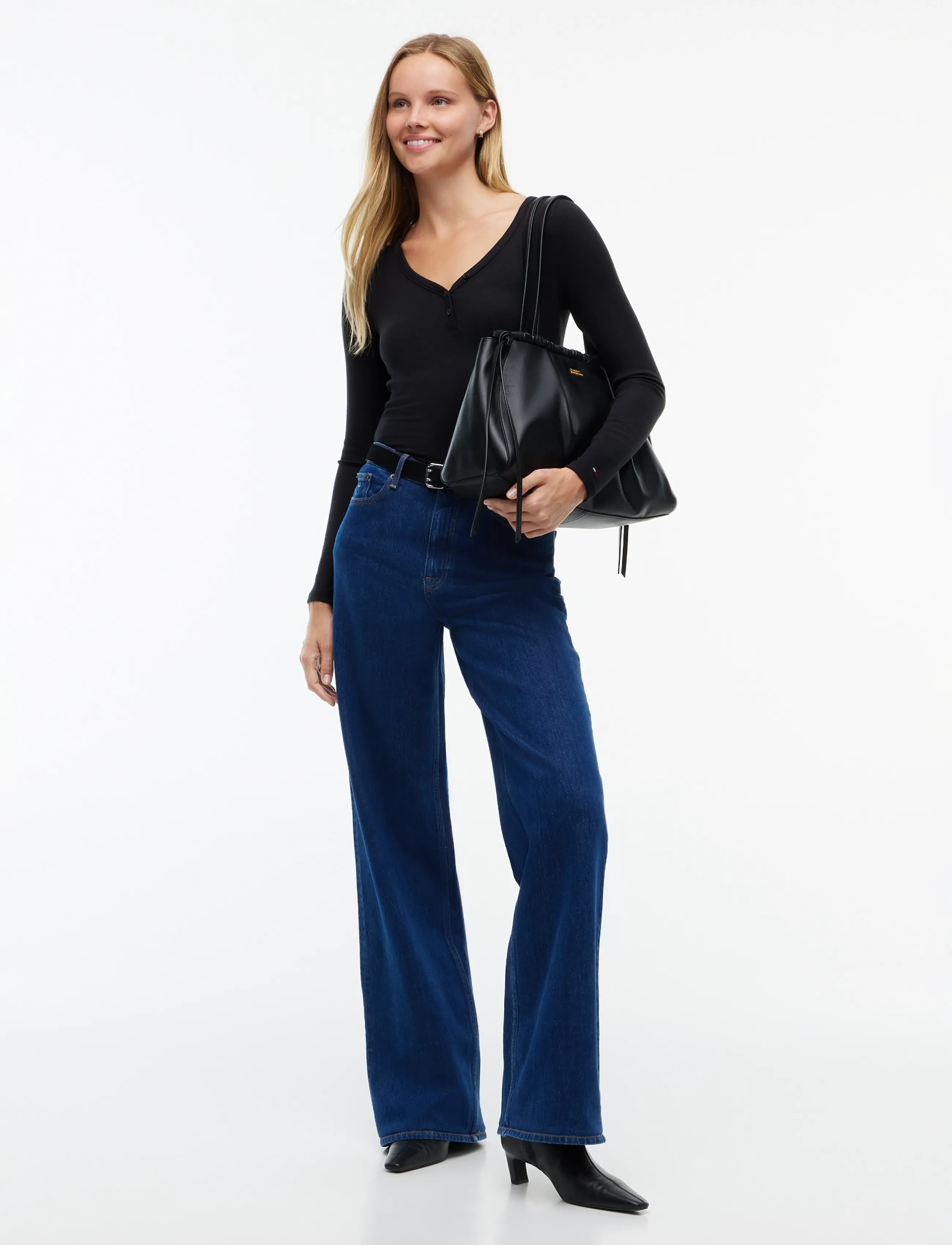 Tommy Jeans - TJW SLIM HENLEY LS TOP - black - 4
