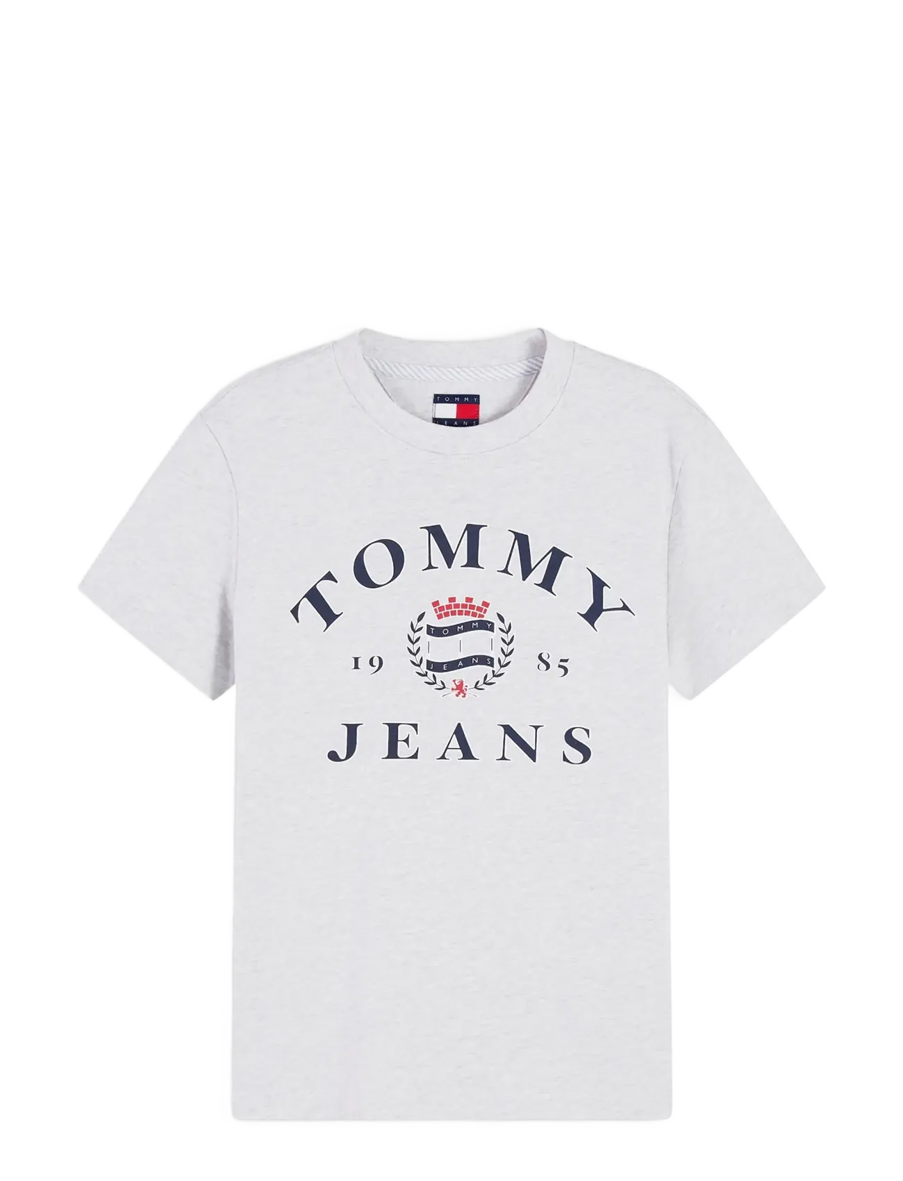 Tommy Jeans - TJW REG VARSITY CREST SS TEE - t-shirts - ice grey heather - 1