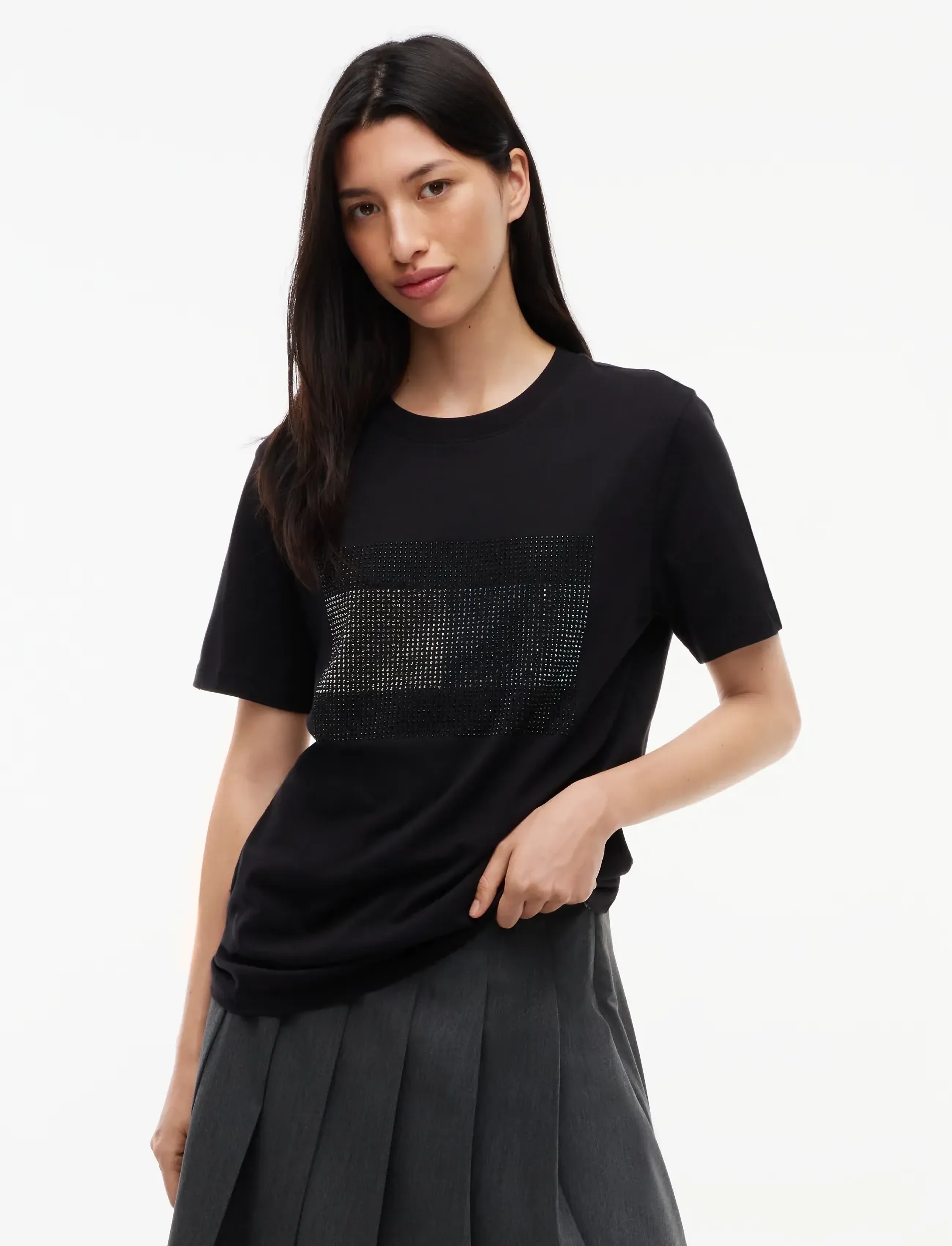 Tommy Jeans TJW RLX FLAG BLING SS TEE - Tommy Jeans - BLACK / black