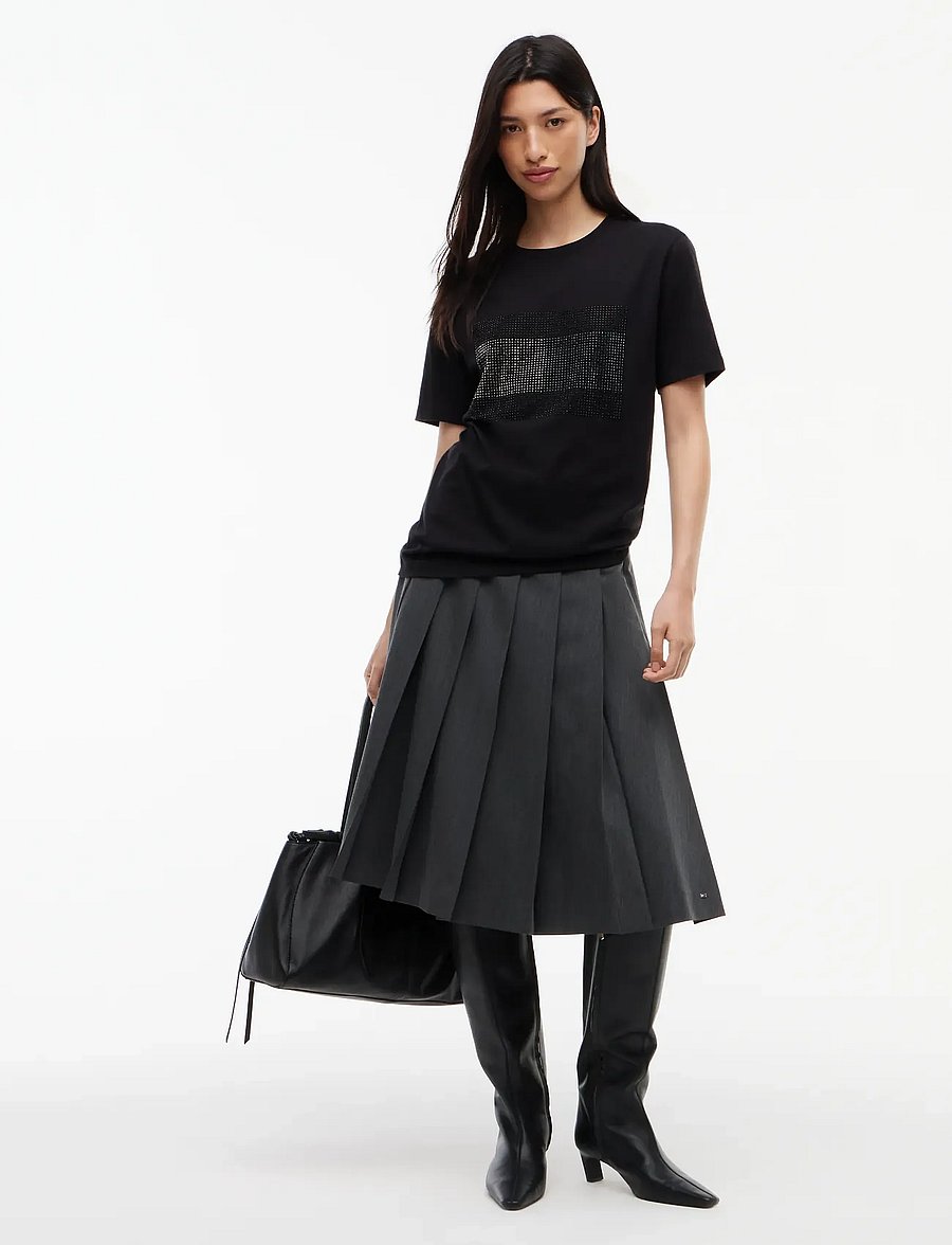 Tommy Jeans - TJW RLX FLAG BLING SS TEE - t-shirts - black - 4