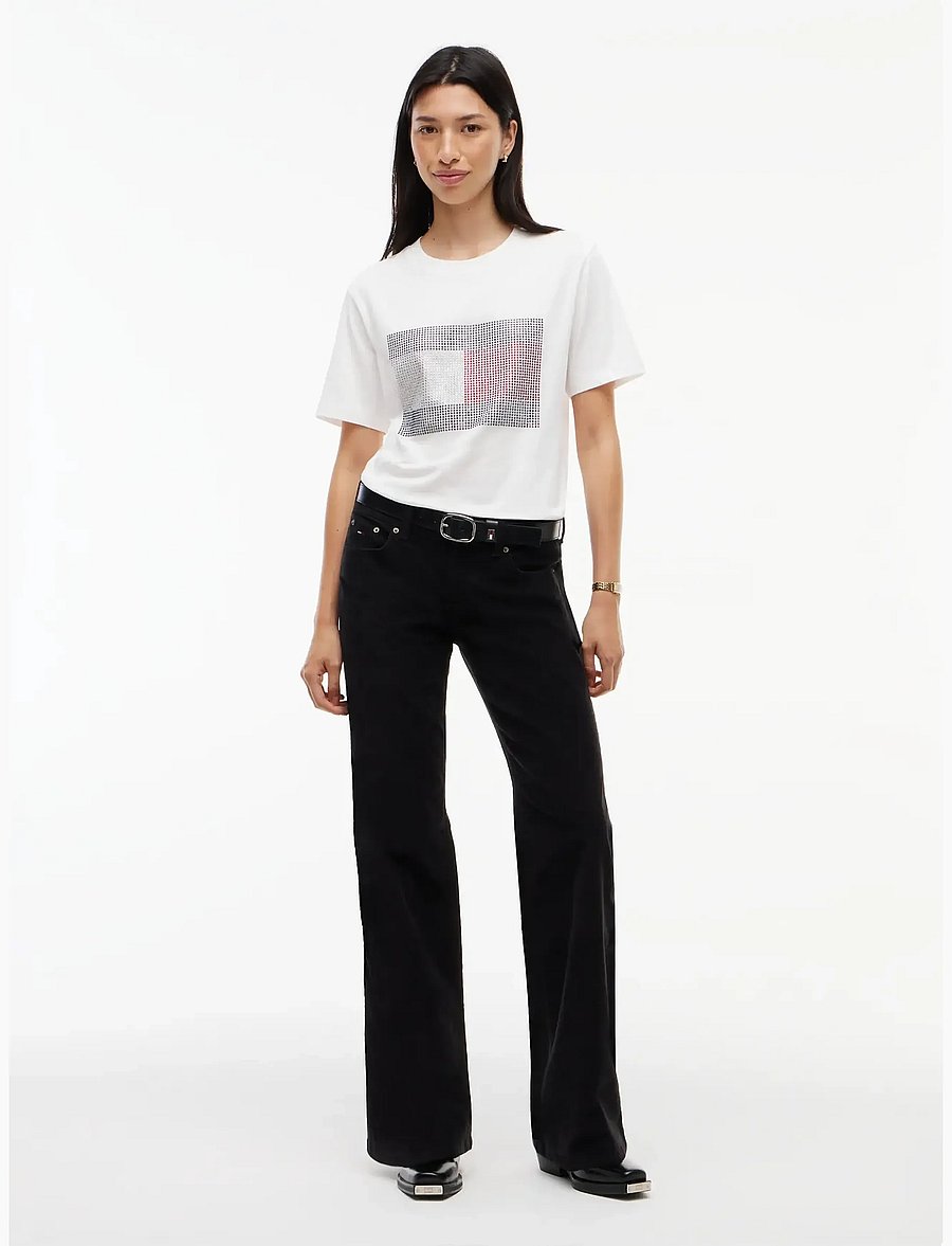 Tommy Jeans - TJW RLX FLAG BLING SS TEE - t-shirts - ecru - 4