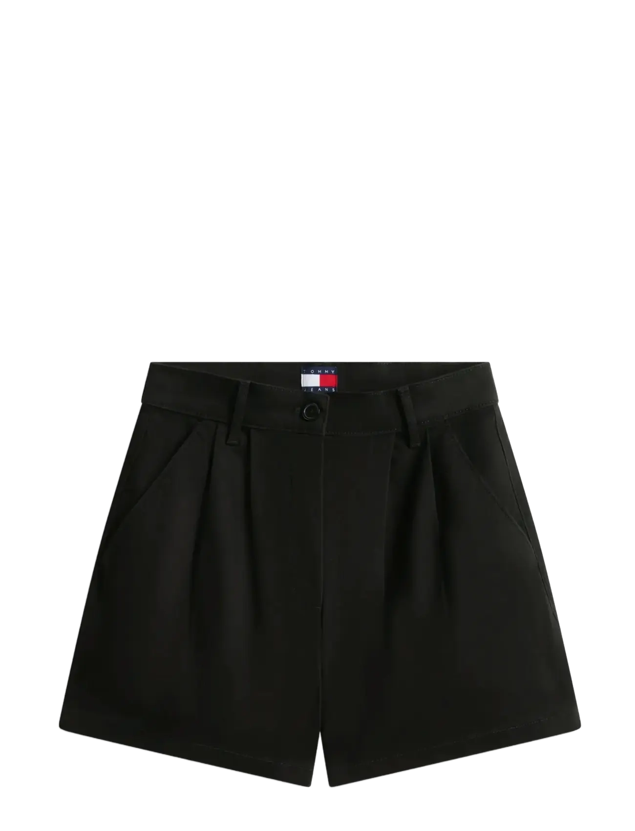 Tommy Jeans TJW CLAIRE HR PLEATED SHORTS - Chino shorts - BLACK / black