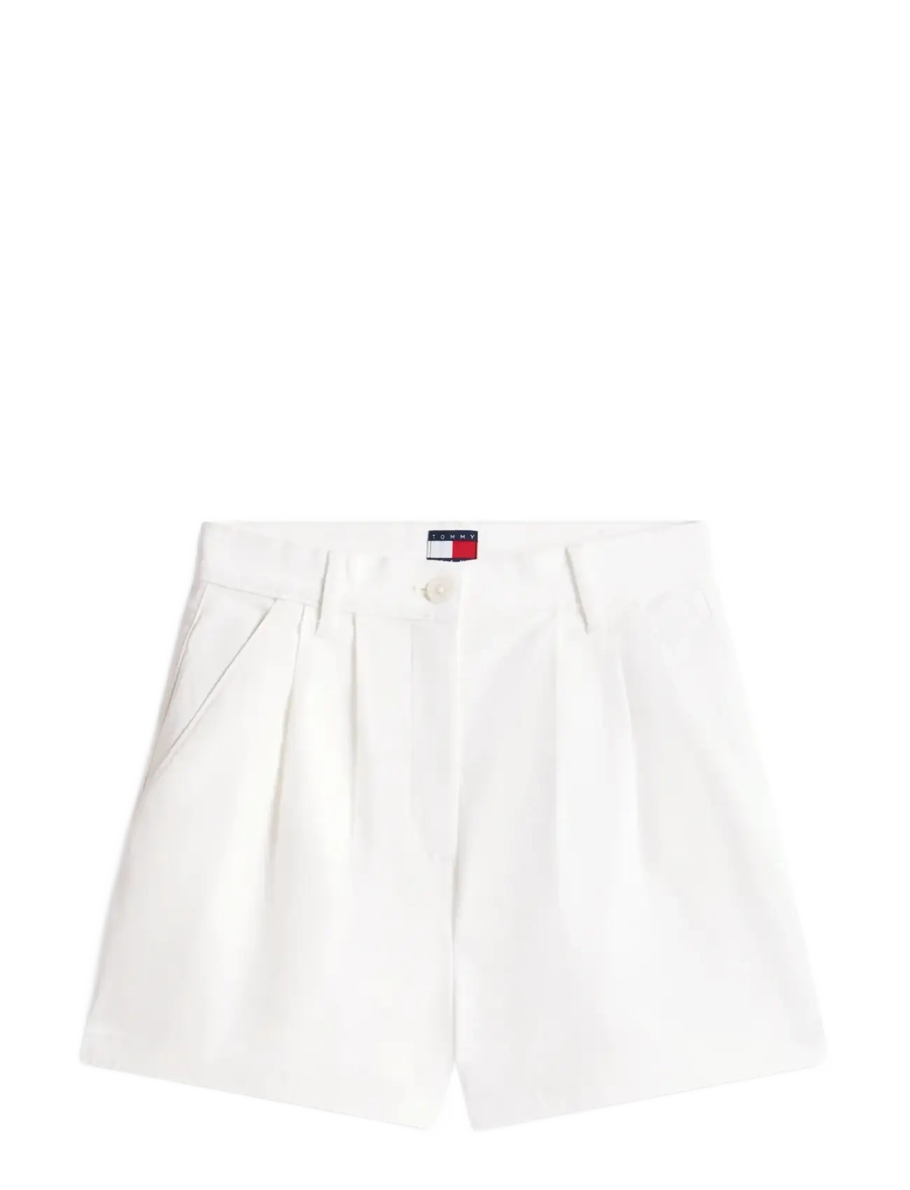 Tommy Jeans TJW CLAIRE HR PLEATED SHORTS - Kläder - ECRU / white