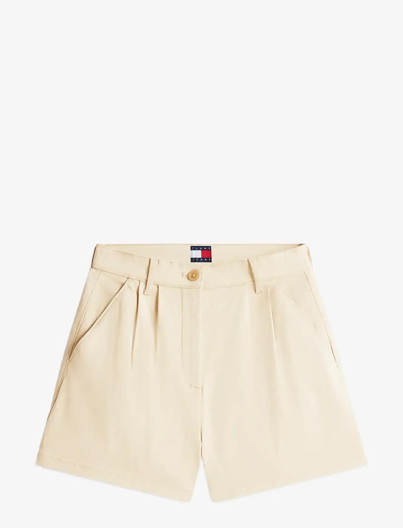 Tommy Jeans - TJW CLAIRE HR PLEATED SHORTS - chino shorts - white clay - 1