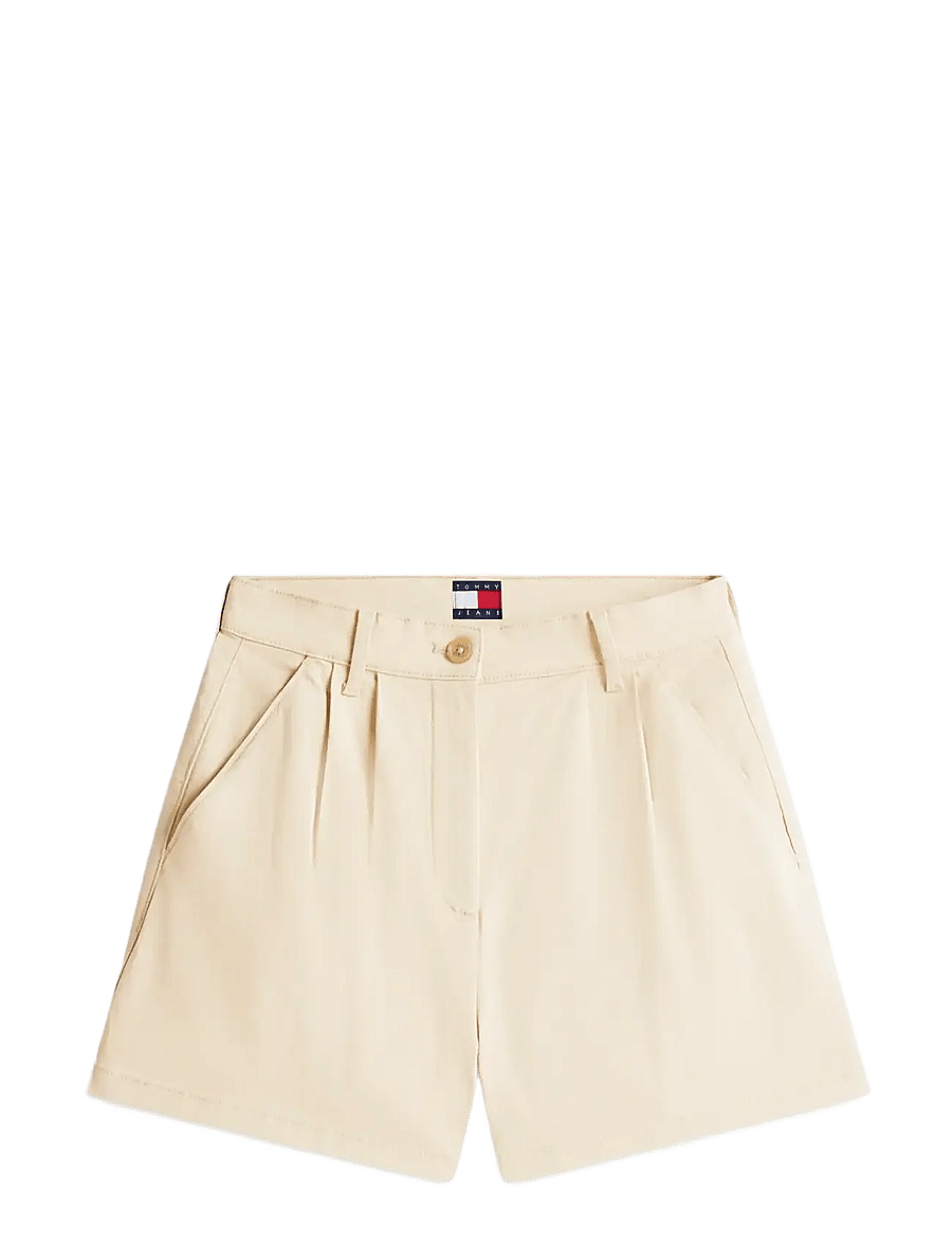 Tommy Jeans - TJW CLAIRE HR PLEATED SHORTS - chino-shorts - white clay - 1