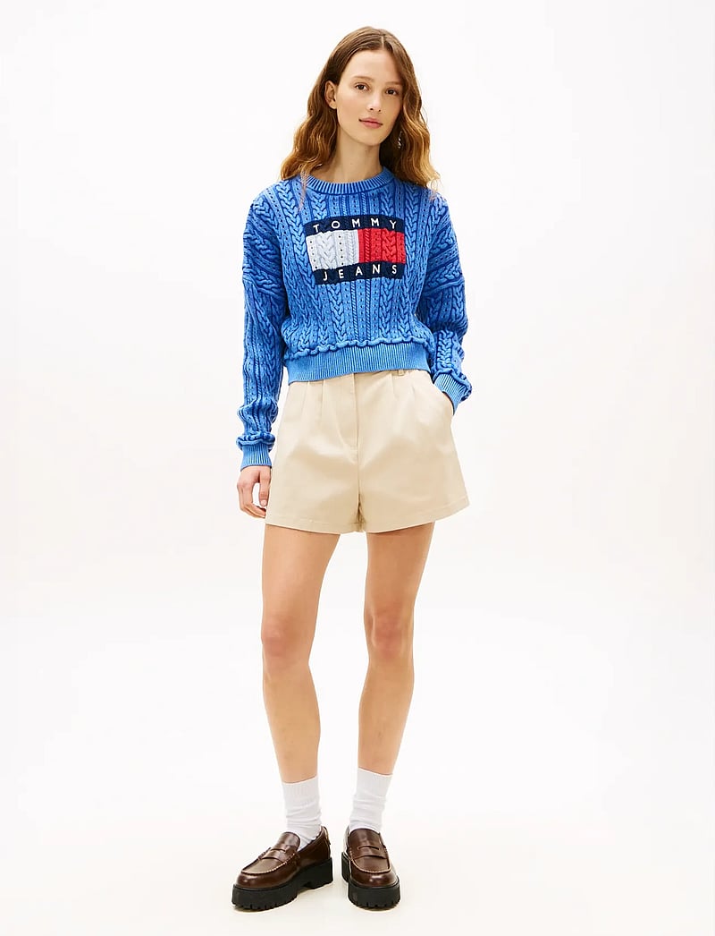 Tommy Jeans - TJW CLAIRE HR PLEATED SHORTS - chino shorts - white clay - 3