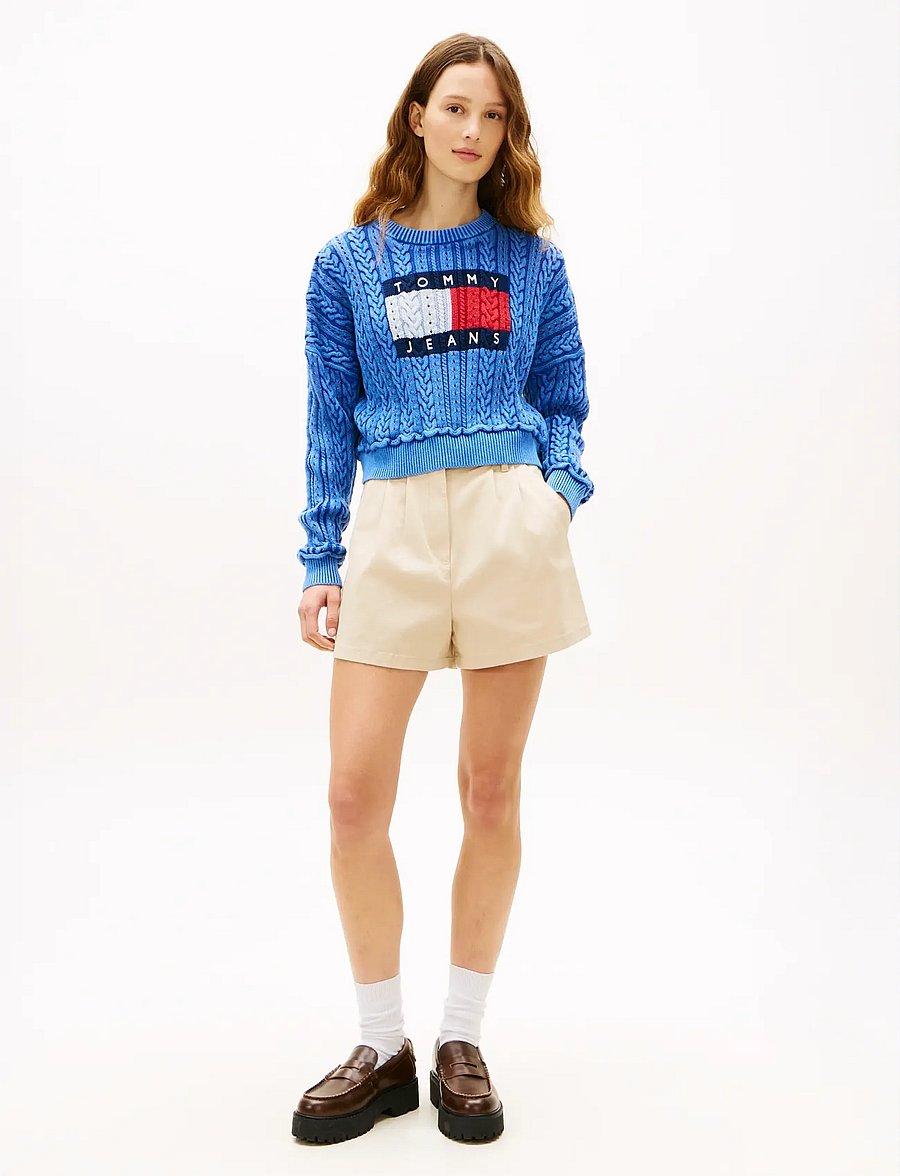 Tommy Jeans - TJW CLAIRE HR PLEATED SHORTS - chino-shorts - white clay - 3