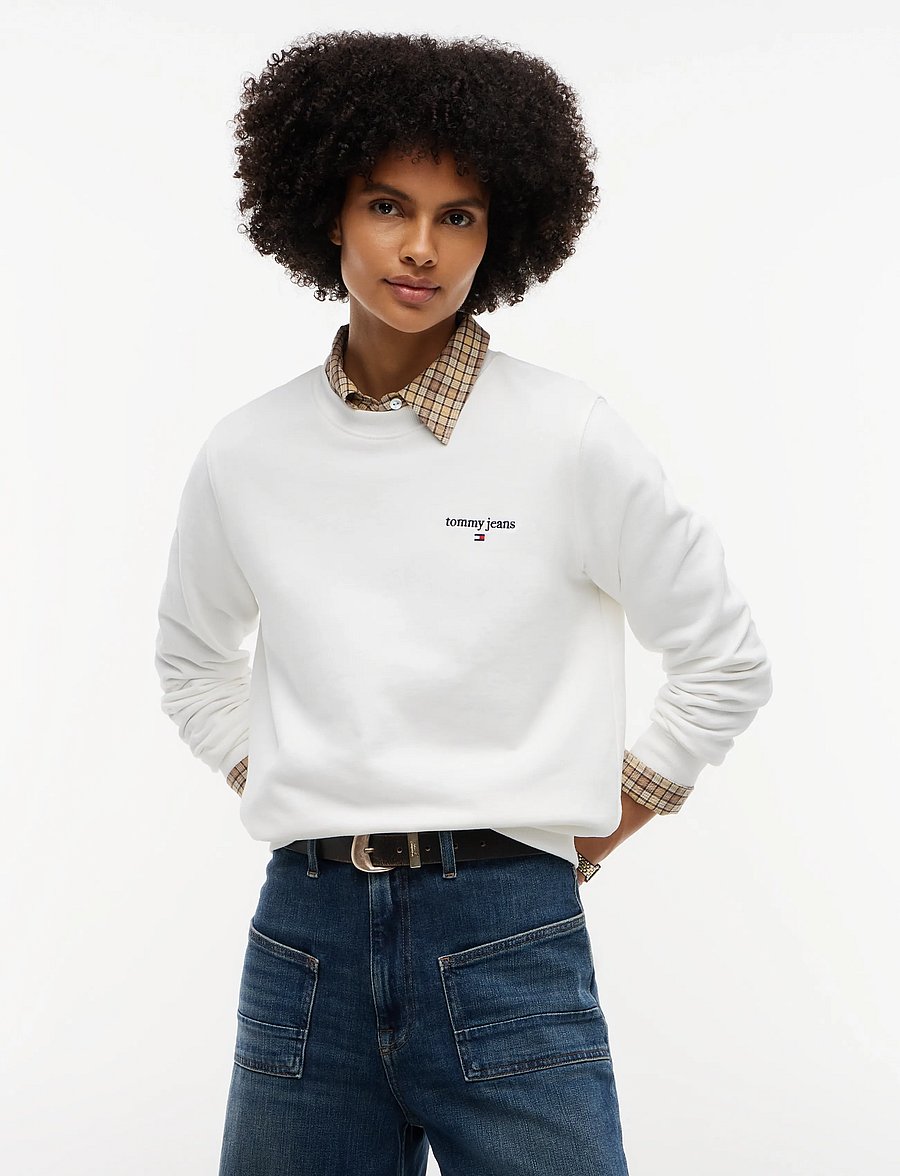 Tommy Jeans - TJW REG CLASSIC LOGO CREW - sporta džemperi - ecru - 0