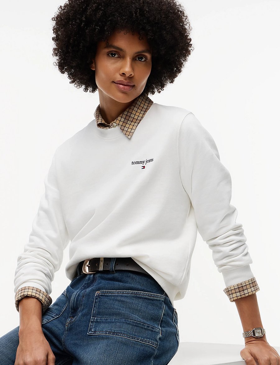 Tommy Jeans - TJW REG CLASSIC LOGO CREW - sporta džemperi - ecru - 3