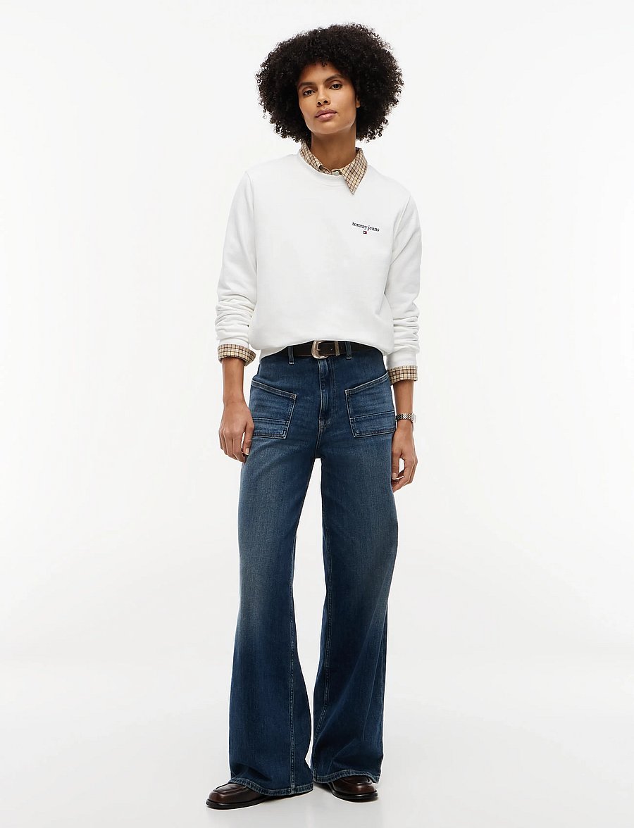 Tommy Jeans - TJW REG CLASSIC LOGO CREW - sporta džemperi - ecru - 4