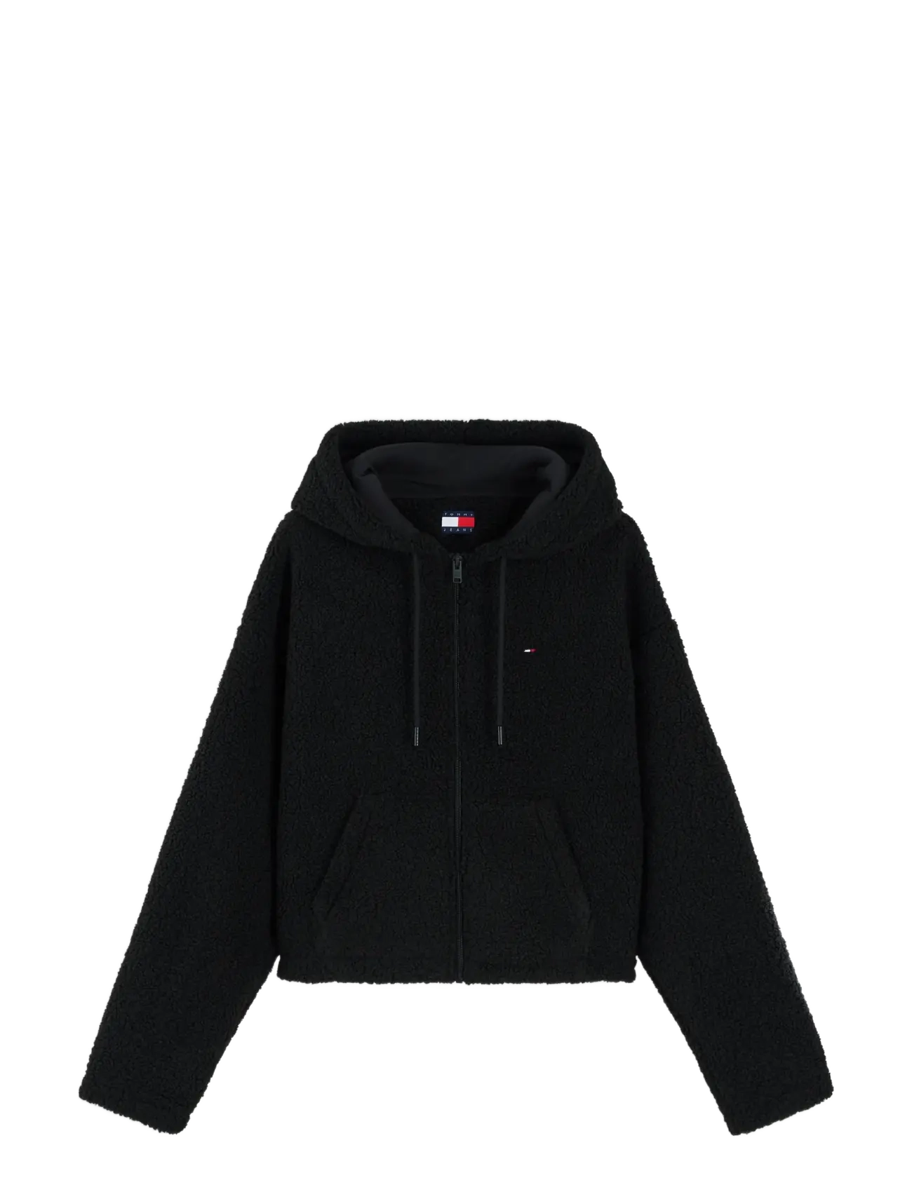 Tommy Jeans TJW TEDDY HOODED ZIP THRU EXT - Sweatshirts - BLACK / black