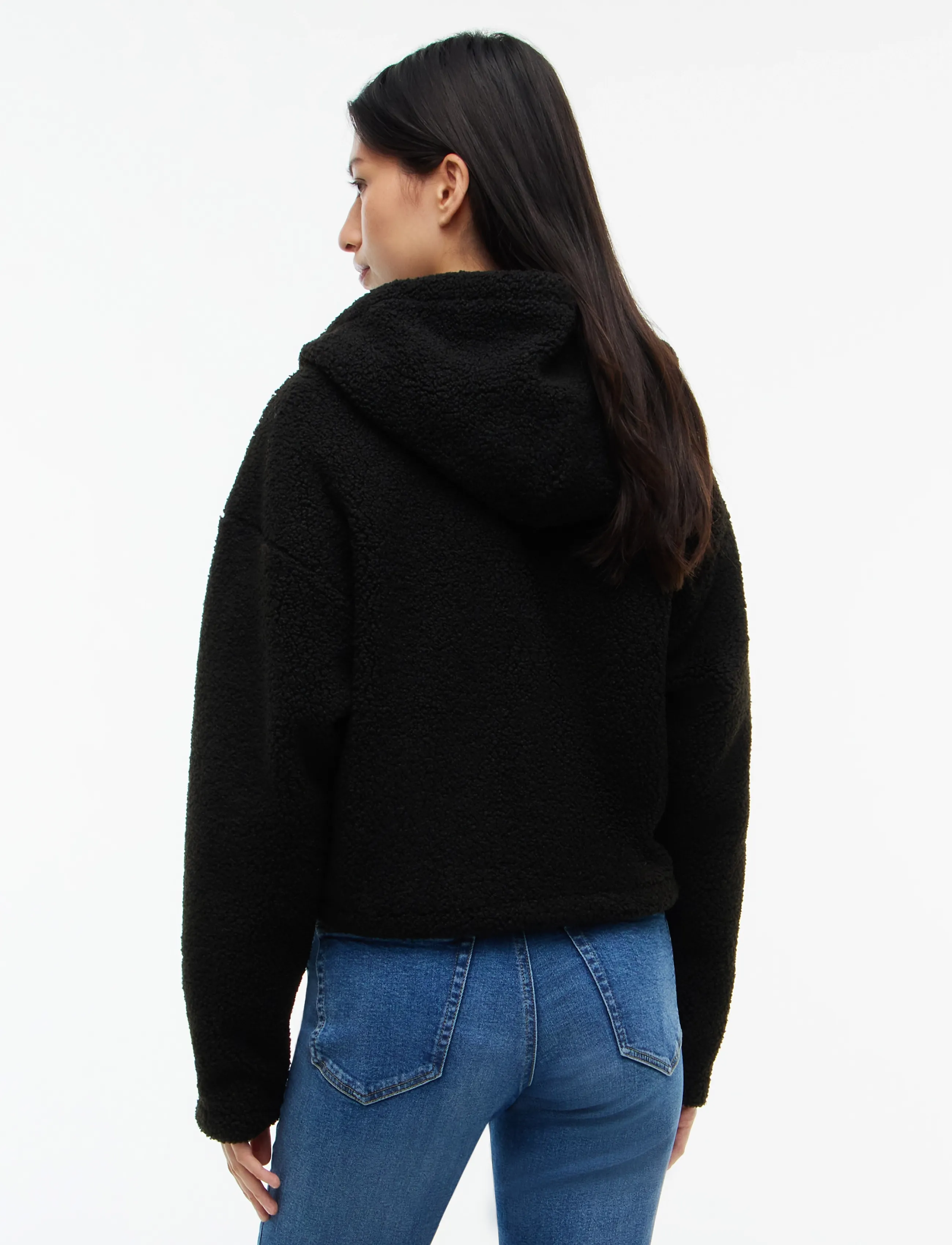 Tommy Jeans - TJW TEDDY HOODED ZIP THRU EXT - fleece og mellemlag - black - 2