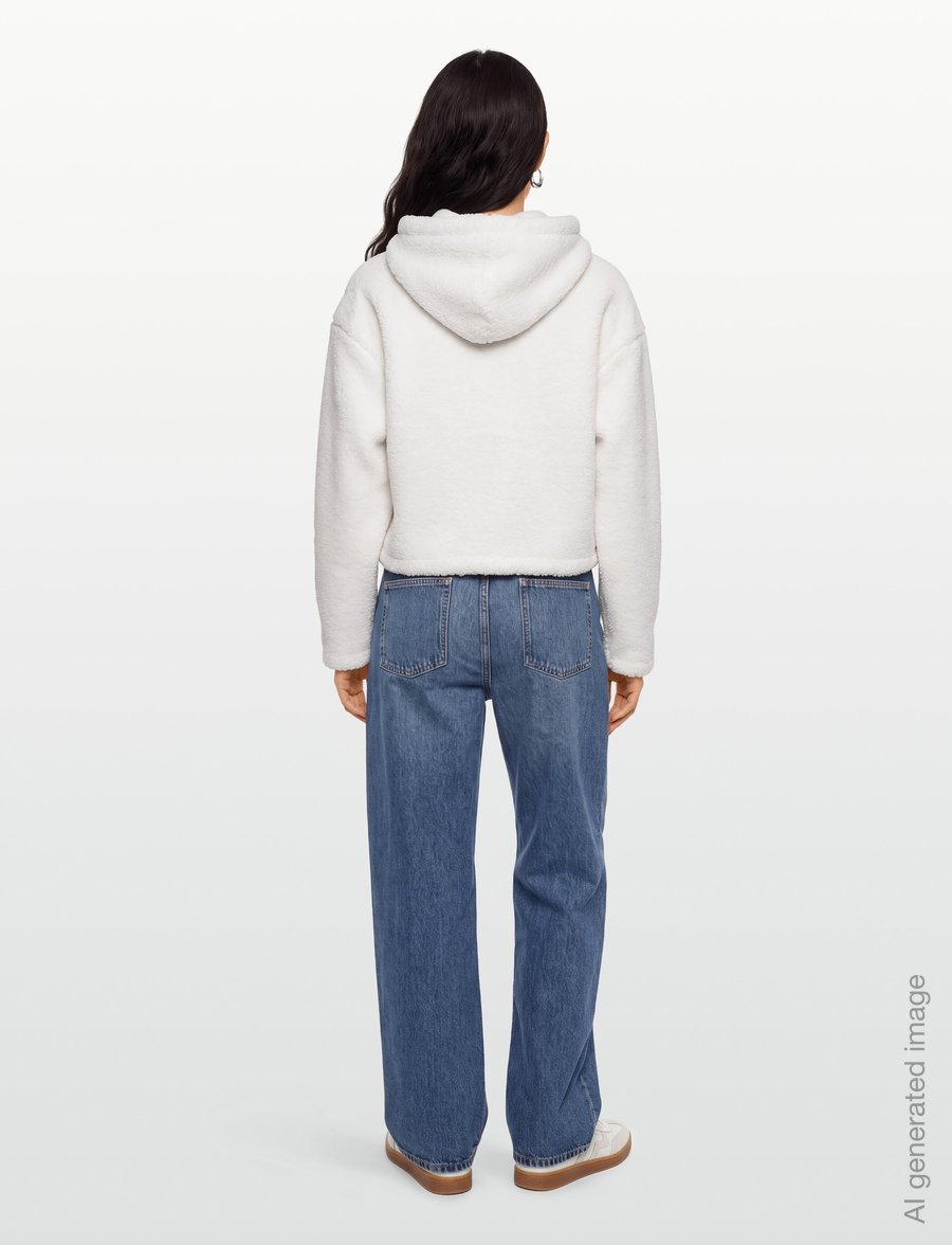 Tommy Jeans - TJW TEDDY HOODED ZIP THRU EXT - fleece og mellemlag - off white - 4