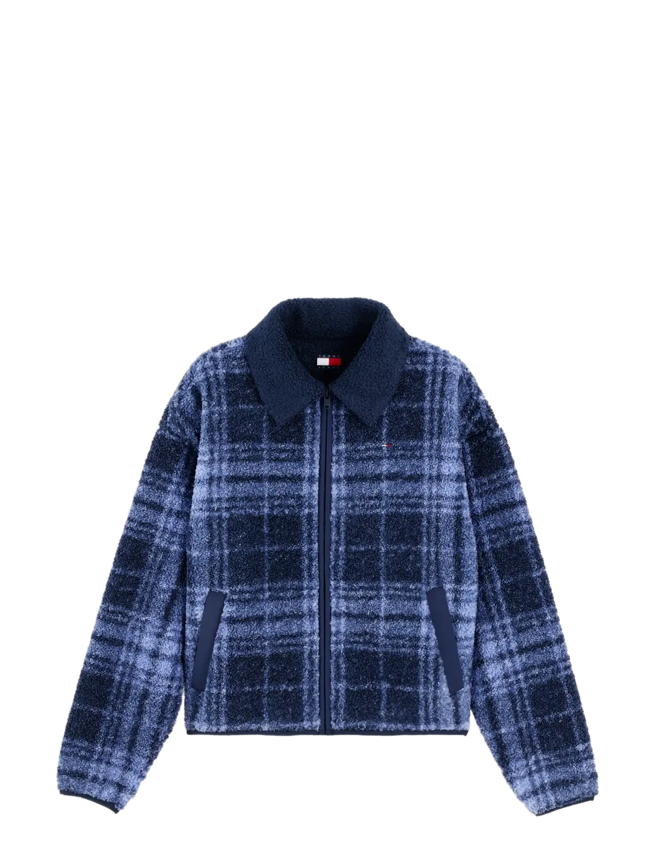 Tommy Jeans - TJW S FLAG ZIP THRU TEDDY EXT - blue check - 1