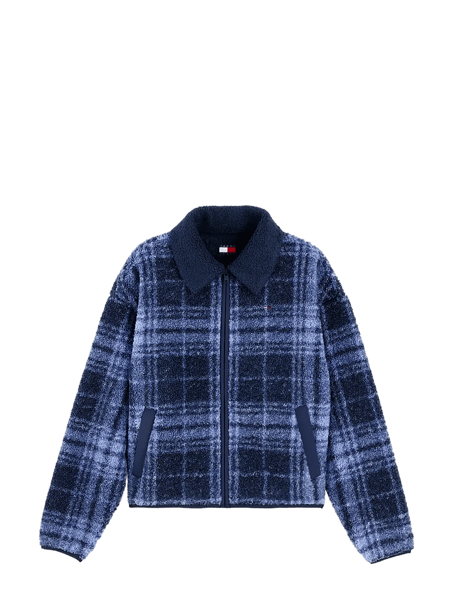 Tommy Jeans - TJW S FLAG ZIP THRU TEDDY EXT - blue check - 1
