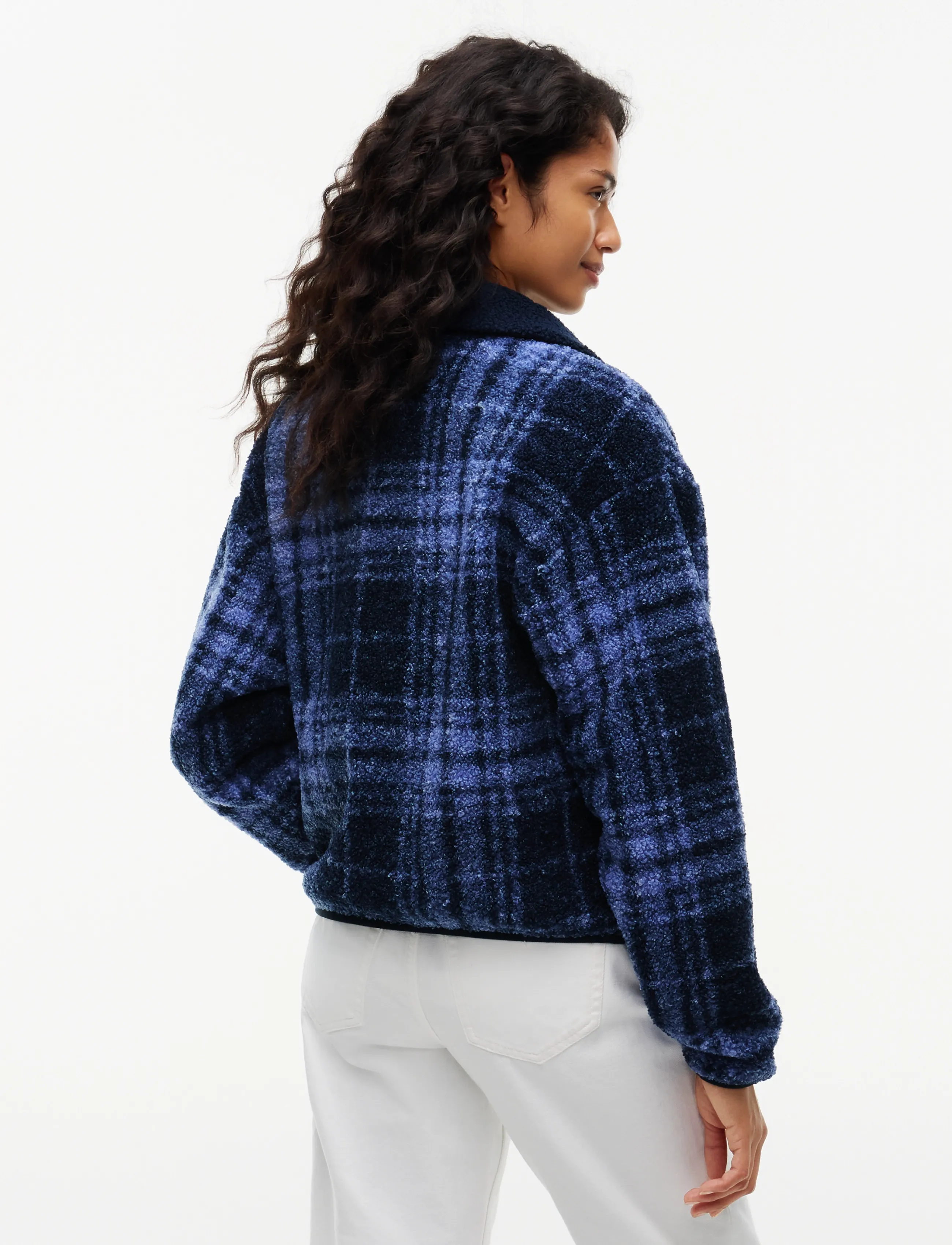 Tommy Jeans - TJW S FLAG ZIP THRU TEDDY EXT - blue check - 2
