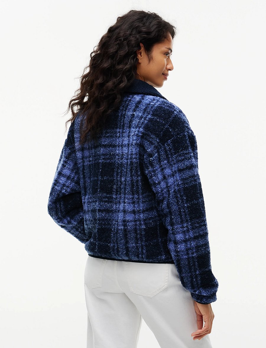 Tommy Jeans - TJW S FLAG ZIP THRU TEDDY EXT - blue check - 2