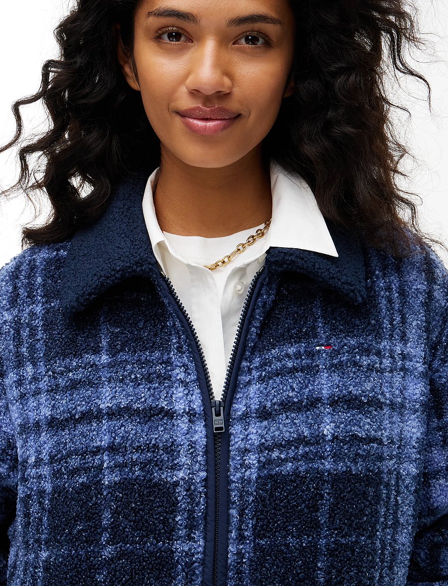 Tommy Jeans - TJW S FLAG ZIP THRU TEDDY EXT - blue check - 3