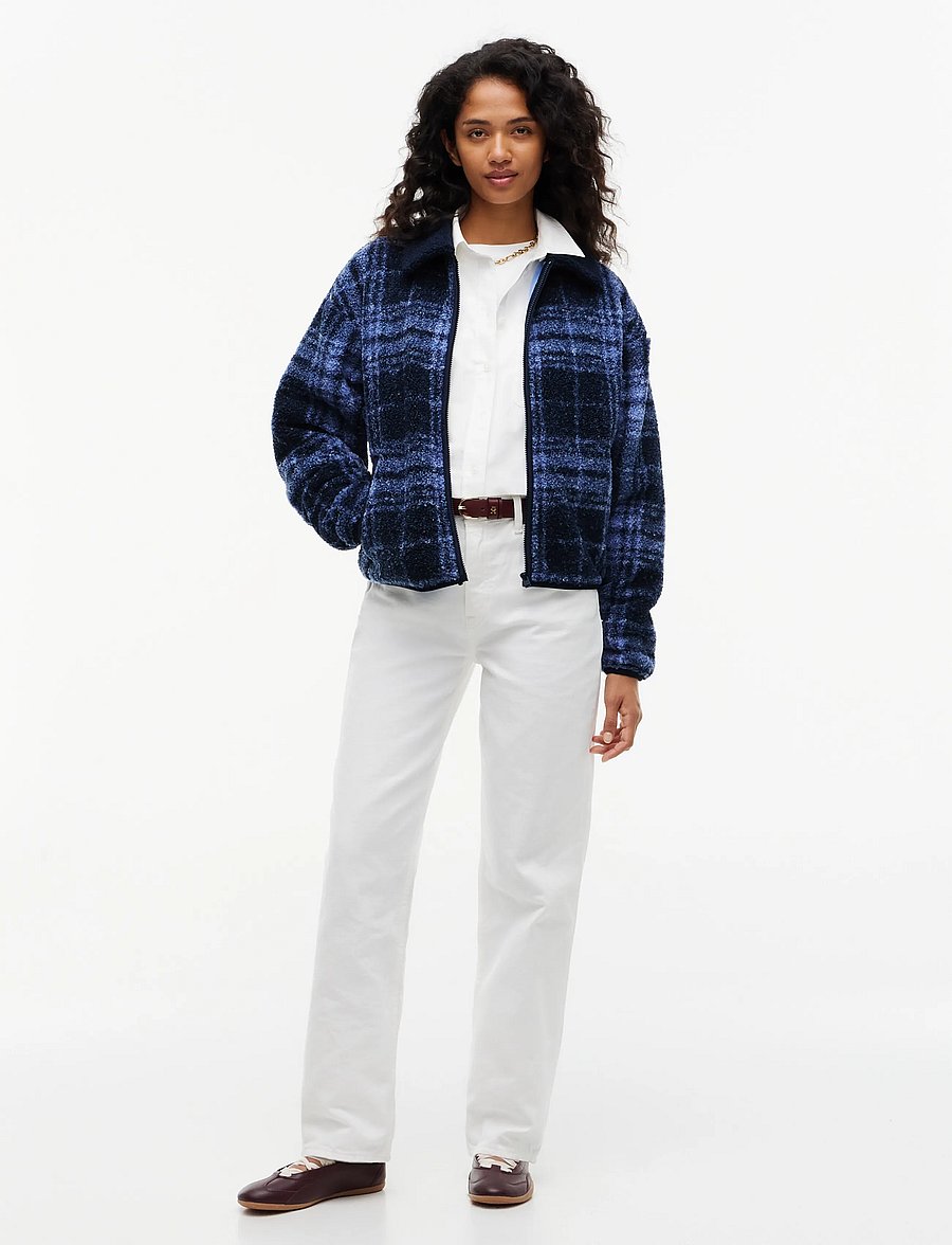 Tommy Jeans - TJW S FLAG ZIP THRU TEDDY EXT - blue check - 4