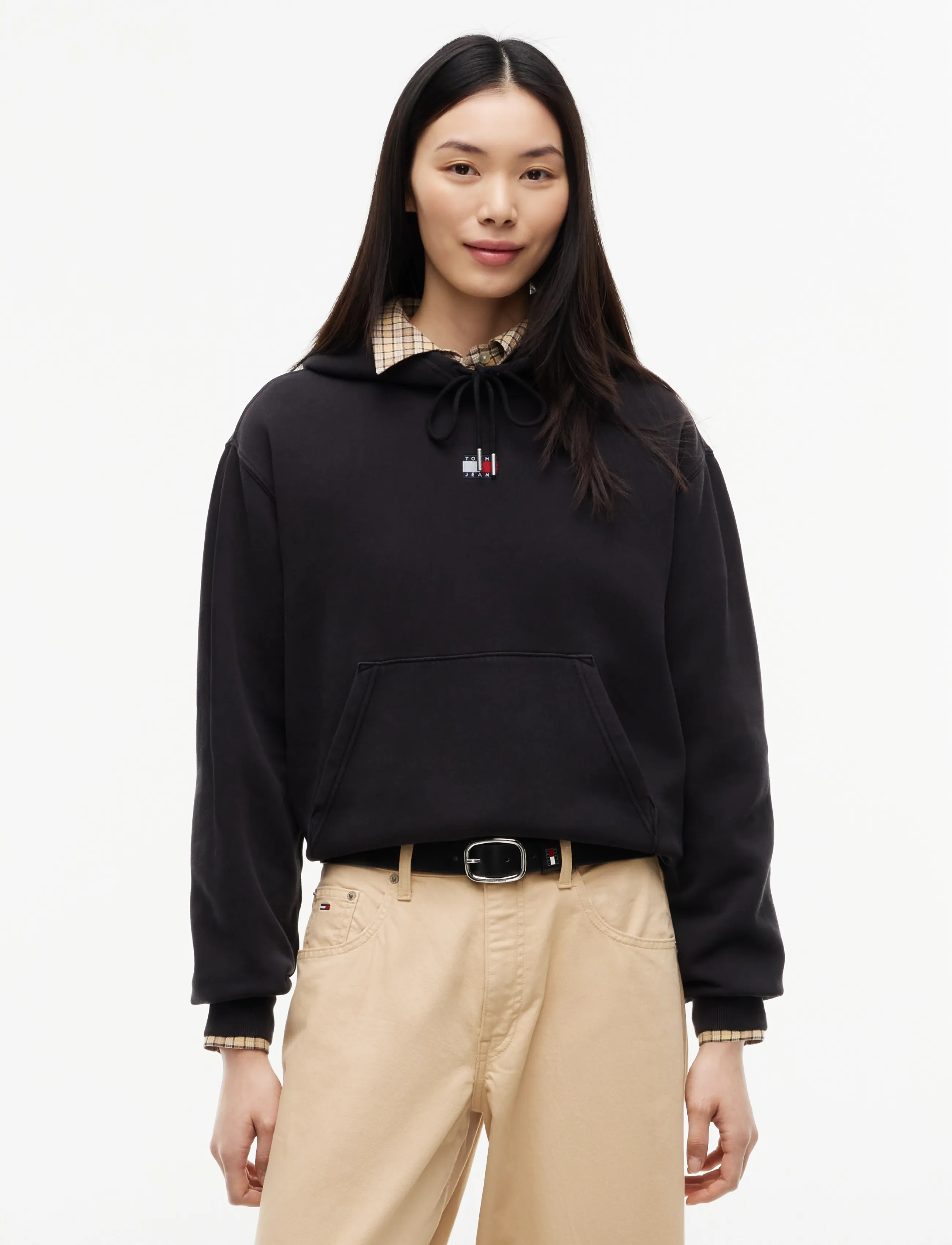Tommy Jeans TJW BADGE HOODIE EXT - Tommy Hilfiger - BLACK / black