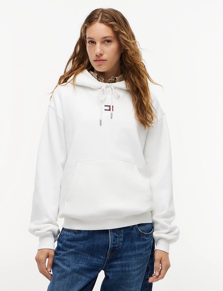 Tommy Jeans - TJW BADGE HOODIE EXT - hættetrøjer - ecru - 0