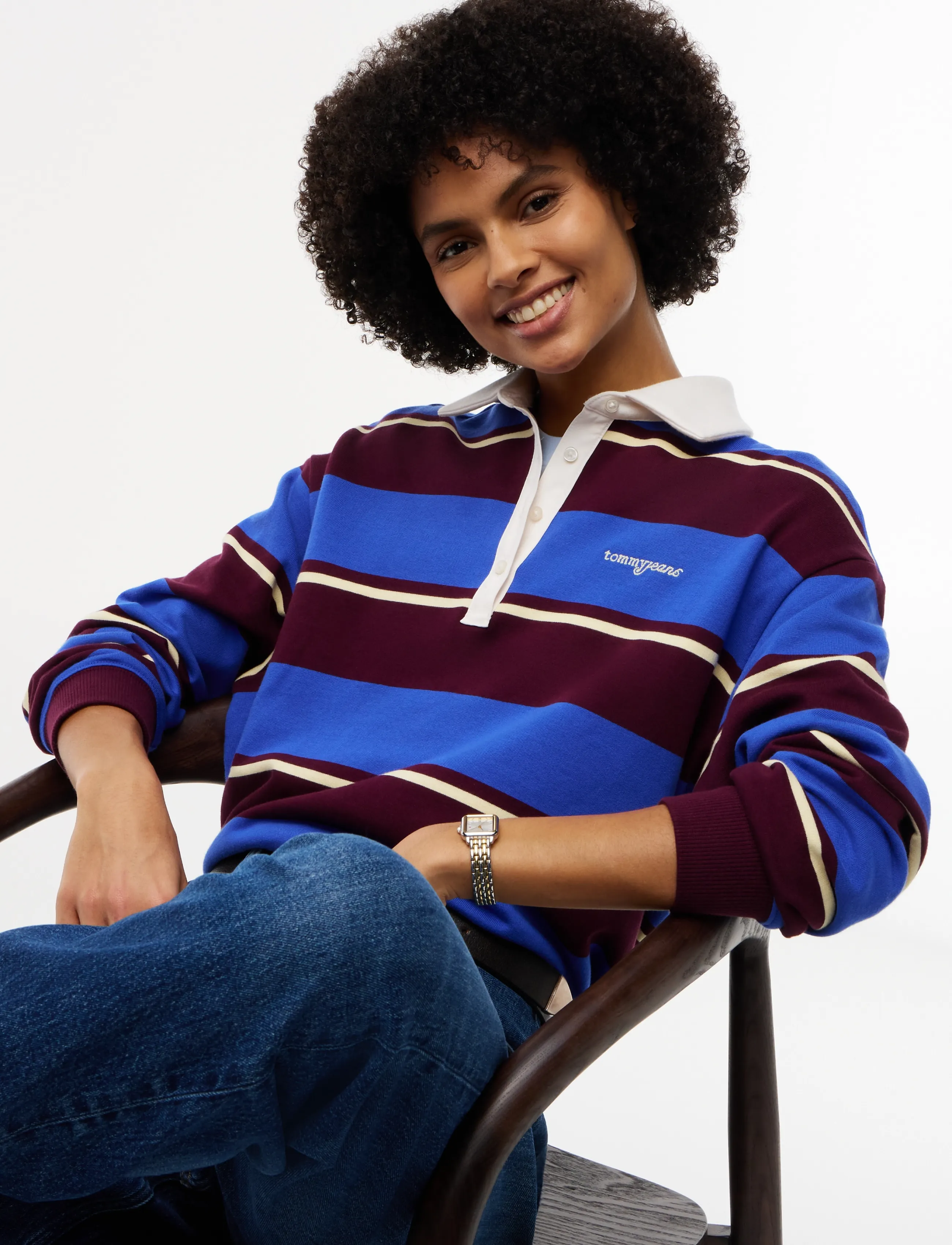 Tommy Jeans - TJW RLX SCRIPT RUGBY - poloer - noble blue   stripe - 3